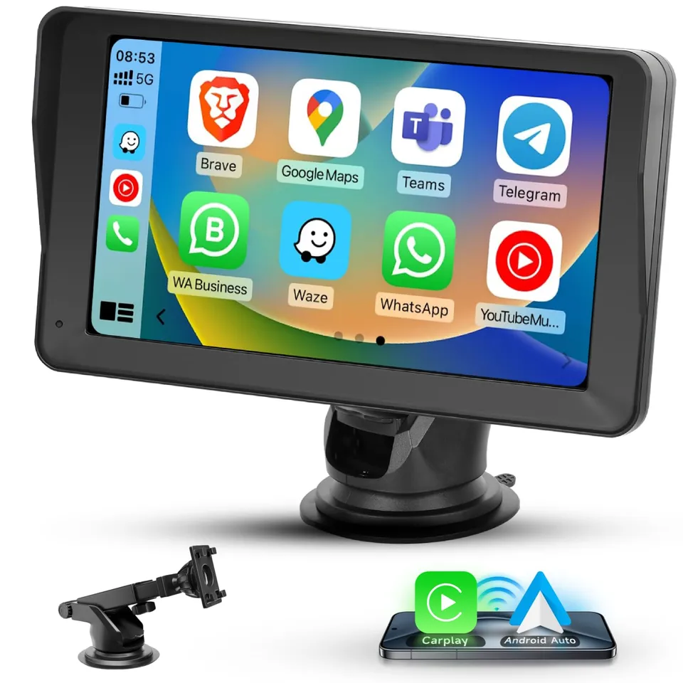 podofo-portable-carplay-screen-7p-cran-carplay-bluetooth-fm image 1