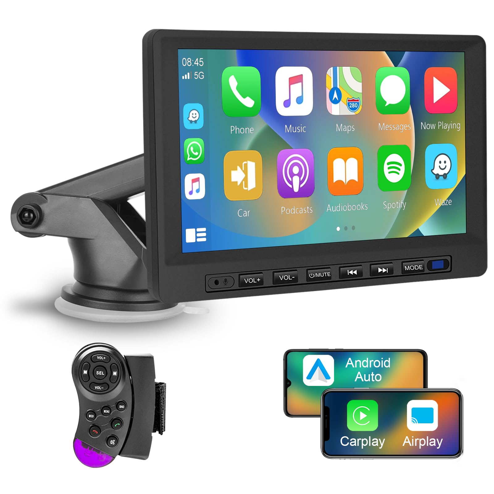 podofo-portable-carplay-screen-7-cran-carplay-portable-bluetooth image 1