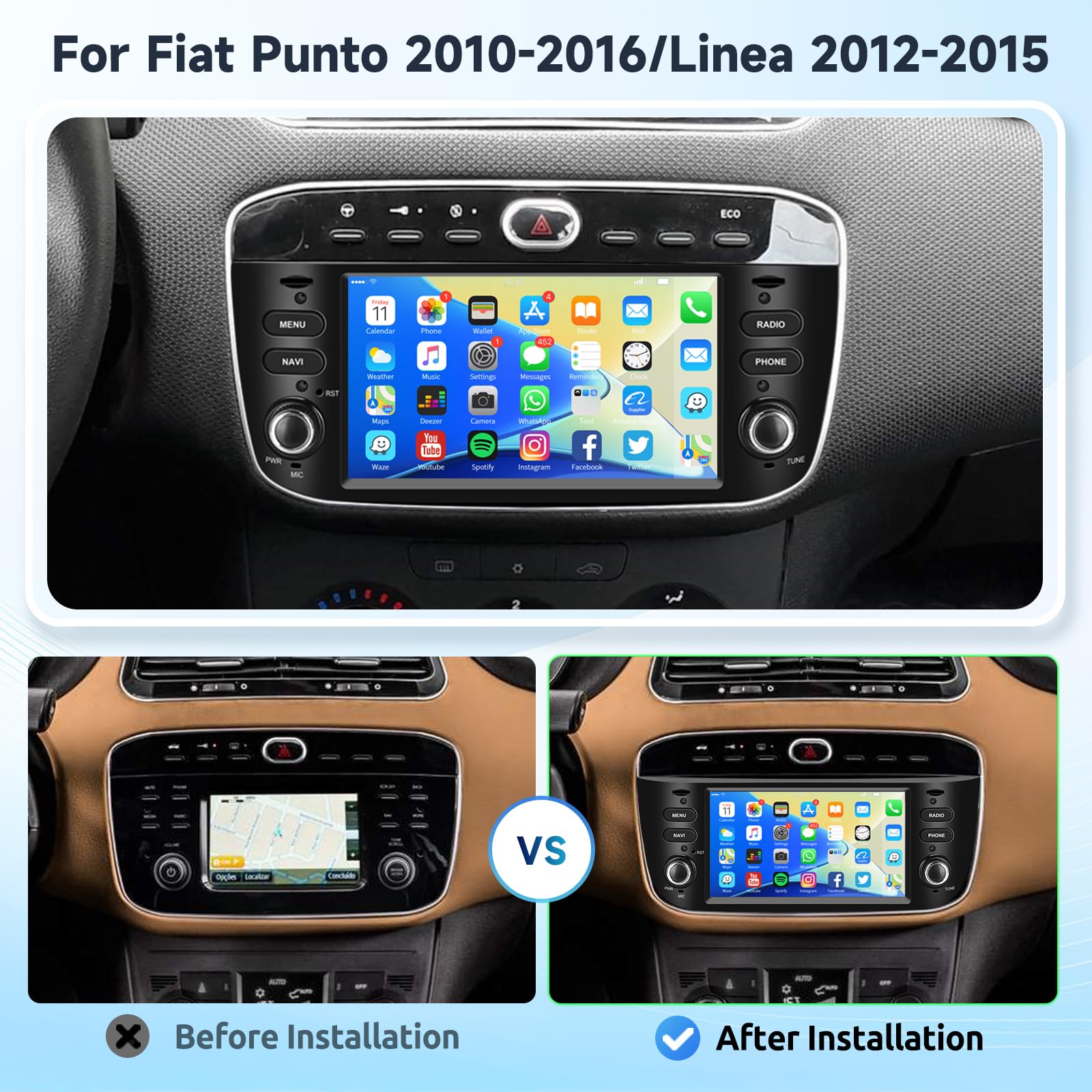 podofo-android-car-radio-autoradio-6-2-pouces-fiat-punto-mirrorlink image 2