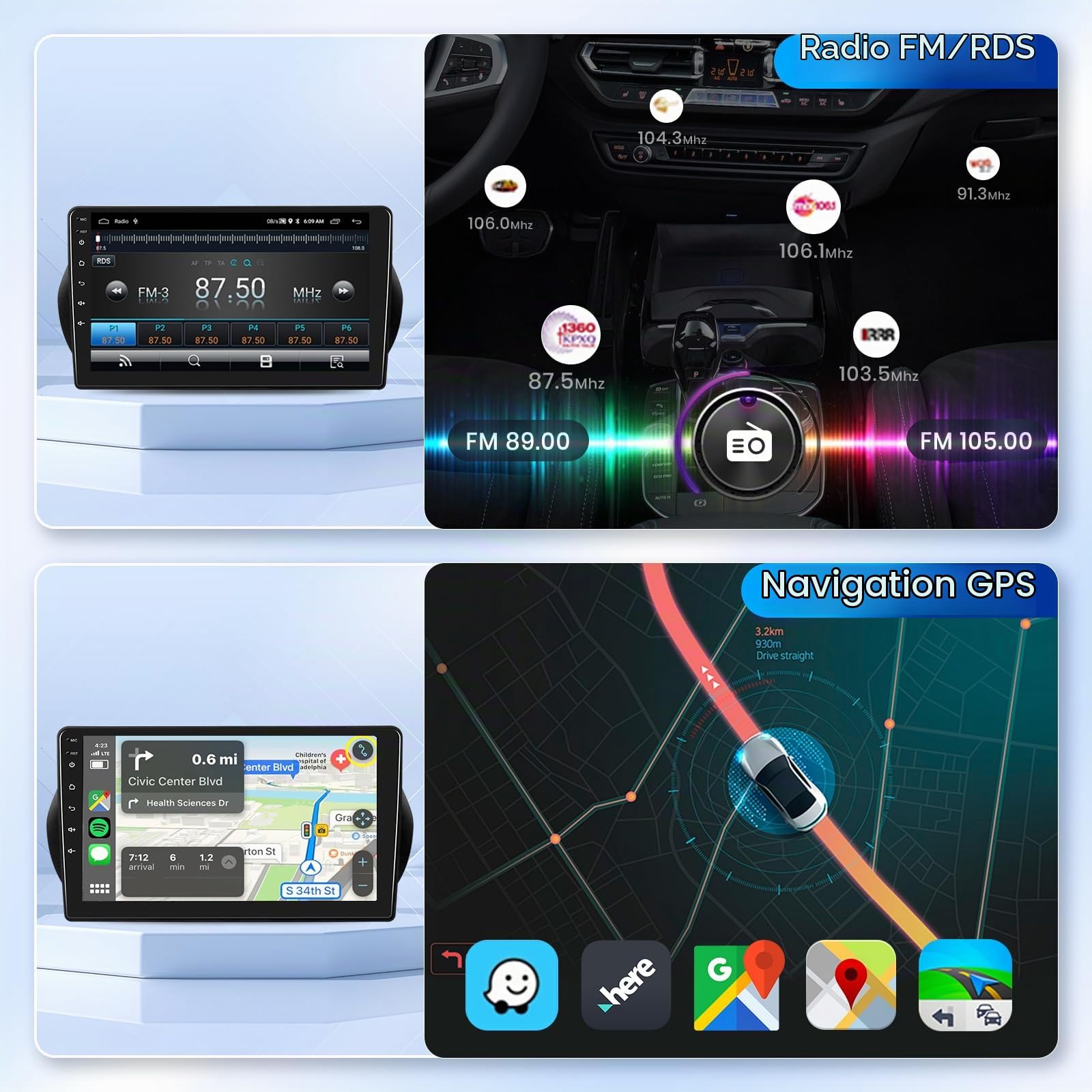 podofo-android-car-radio-nemo-bipper-fiorino-10-1-pouces-2go-64go image 5