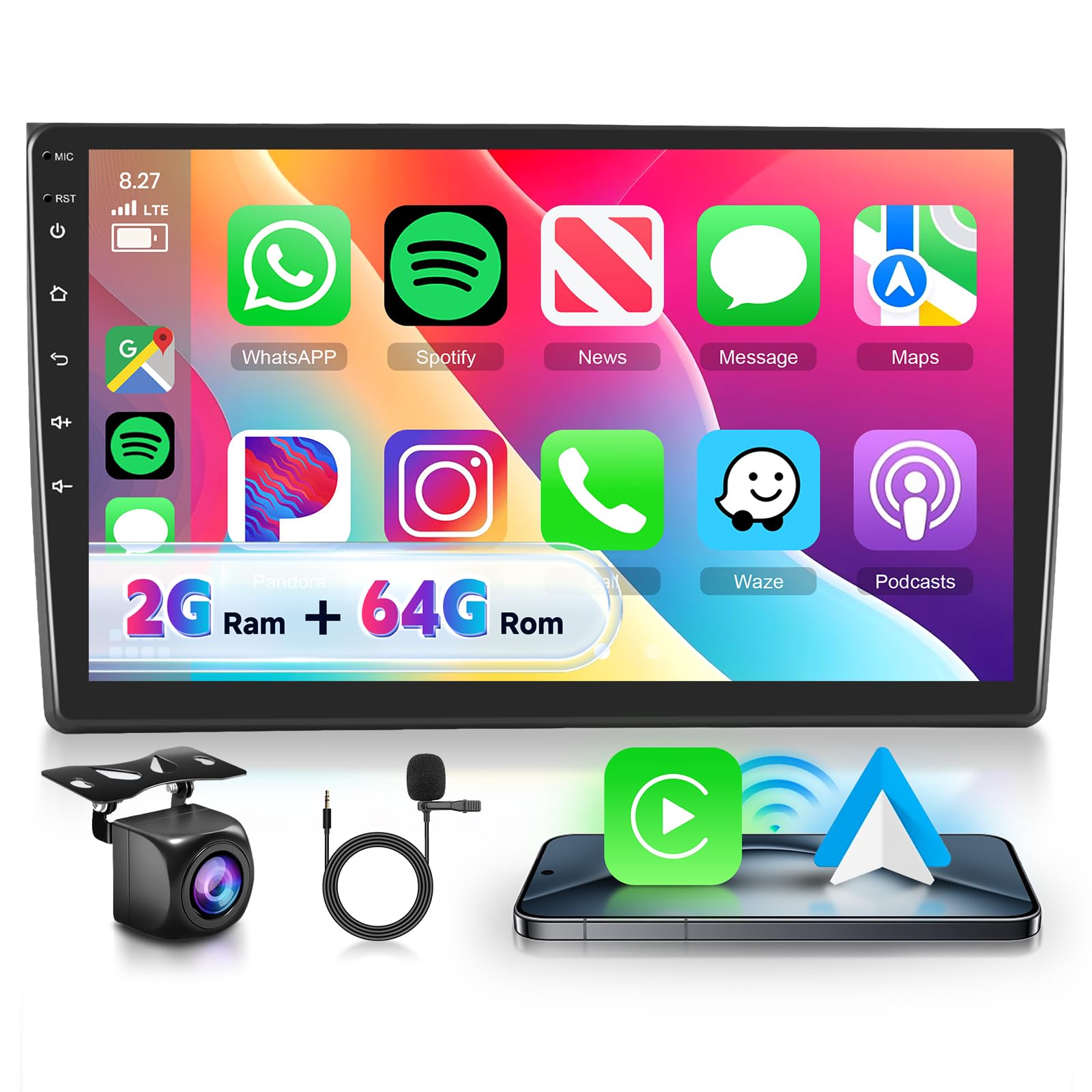 vechtel-autoradio-audi-a4-2002-2008-9-pouces-2-64go-carplay image 1