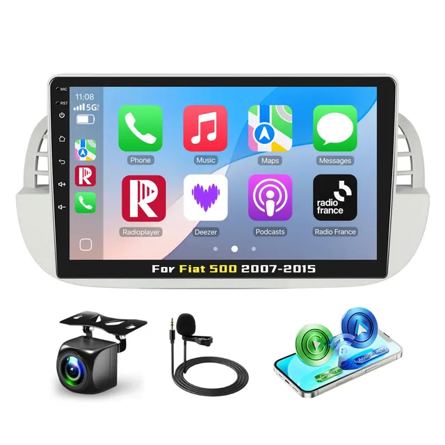 podofo-android-autoradio-fiat-500-9-2-64g-cam-ra image 1