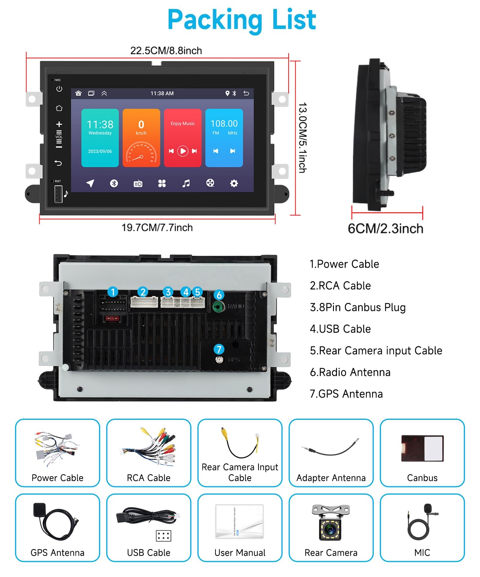 podofo-android-car-radio-7-ford-autoradio-1g-32g-cam-ra image 7