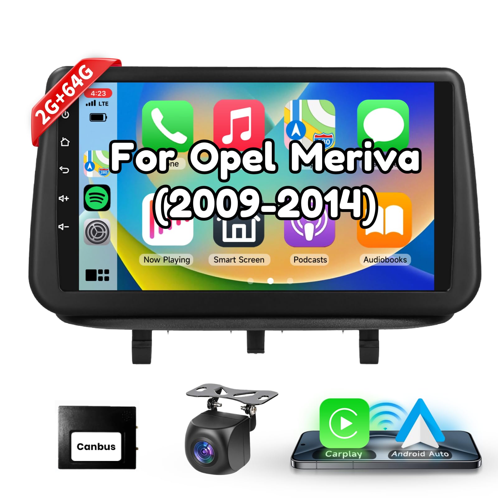 podofo-android-car-radio-autoradio-9-pouces-opel-meriva-carplay-sans-fil image 1