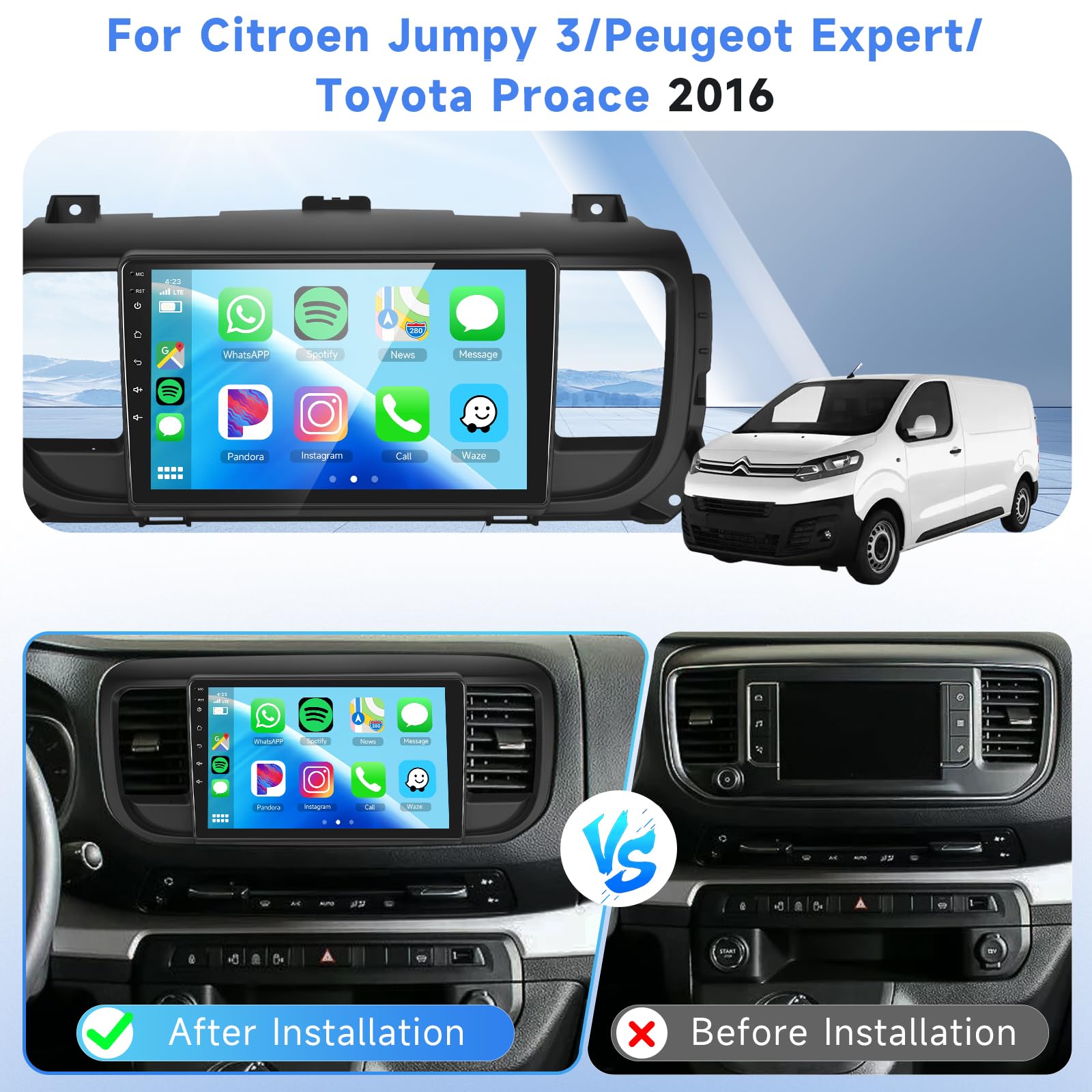 podofo-jumpy-expert-proace-autoradio-9-pouces-2-64g image 2