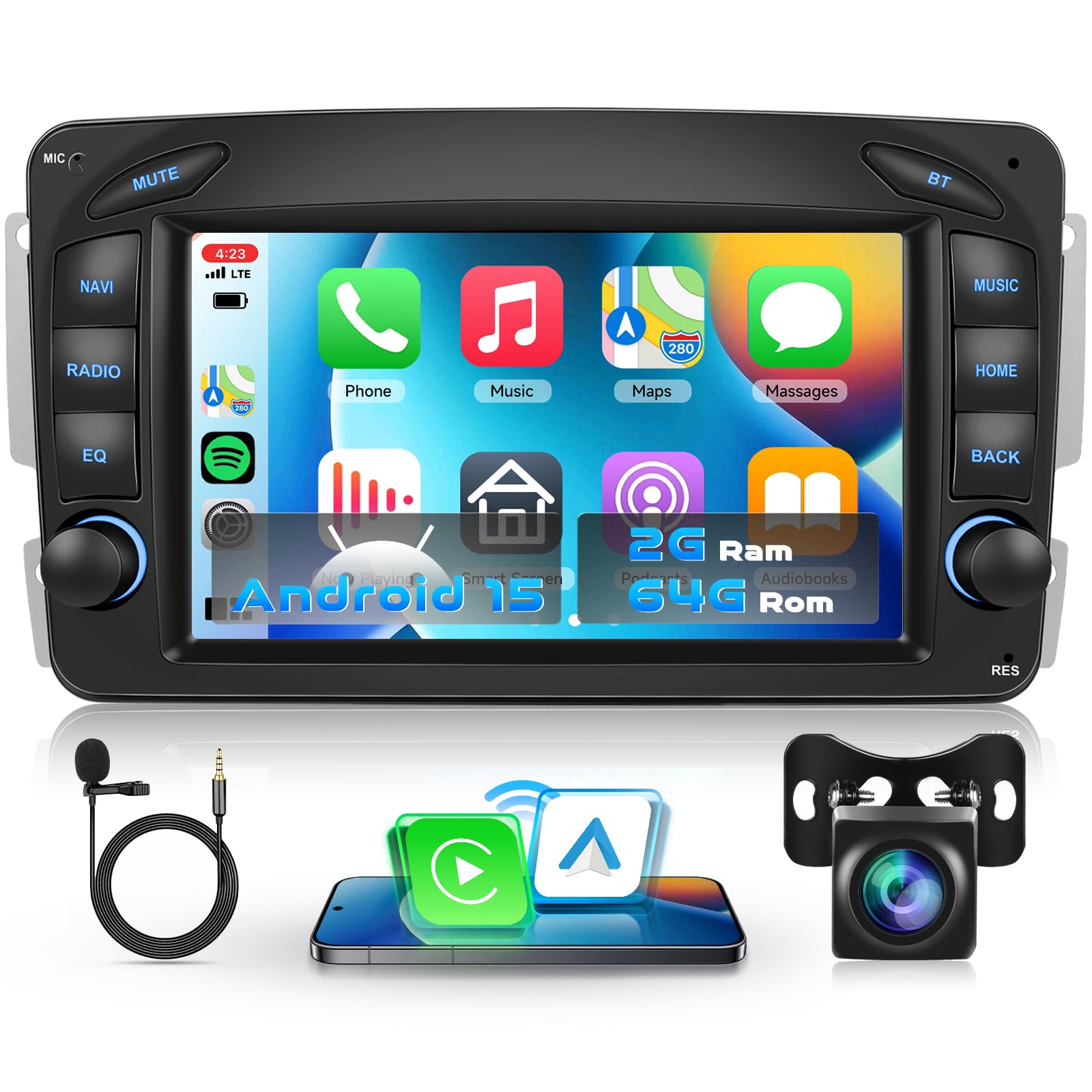 vechtel-autoradio-classe-c-w203-7-2-64go-android-15 image 1