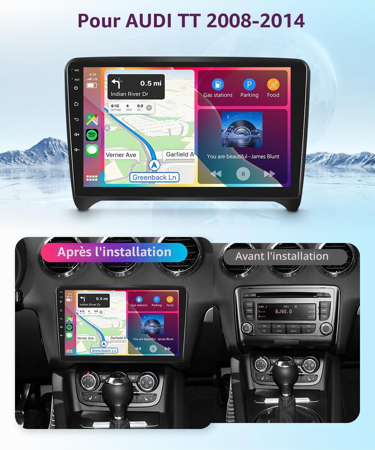 vechtel-autoradio-audi-tt-mk2-9-pouces-android-15-2-64g-carplay image 2