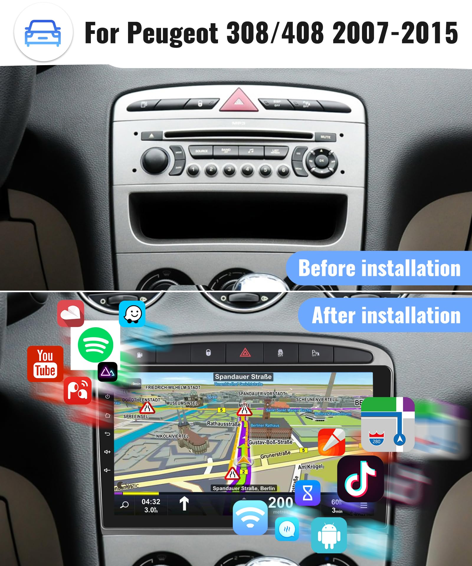 podofo-android-car-radio-308-408-autoradio-9-pouces-2-64g image 2