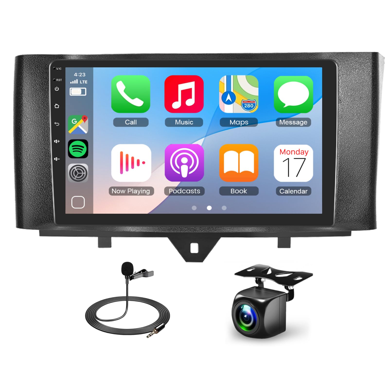 podofo-android-car-radio-9-pouces-smart-fortwo-2-64gb image 1