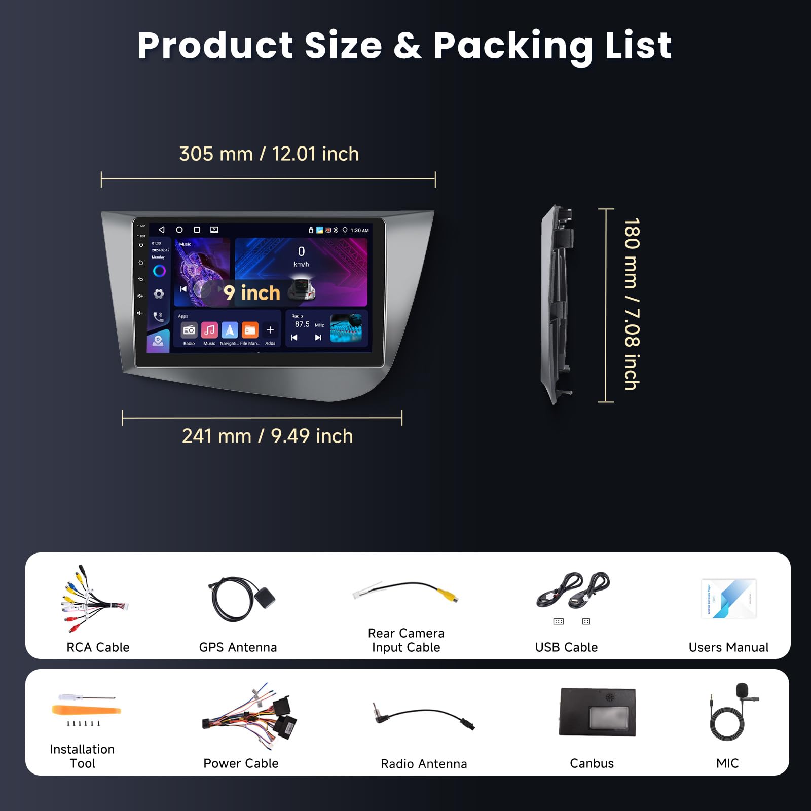 podofo-android-car-radio-autoradio-seat-leon-2-9-2-64g image 7