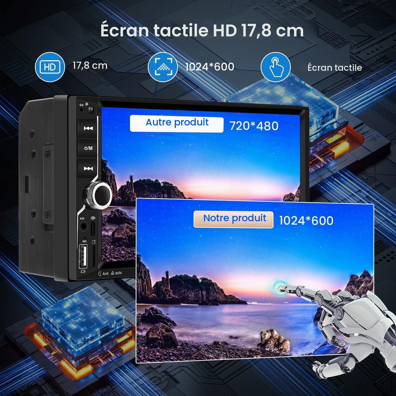 vechtel-autoradio-2-din-7-pouces-mp5-carplay-sans-fil image 6