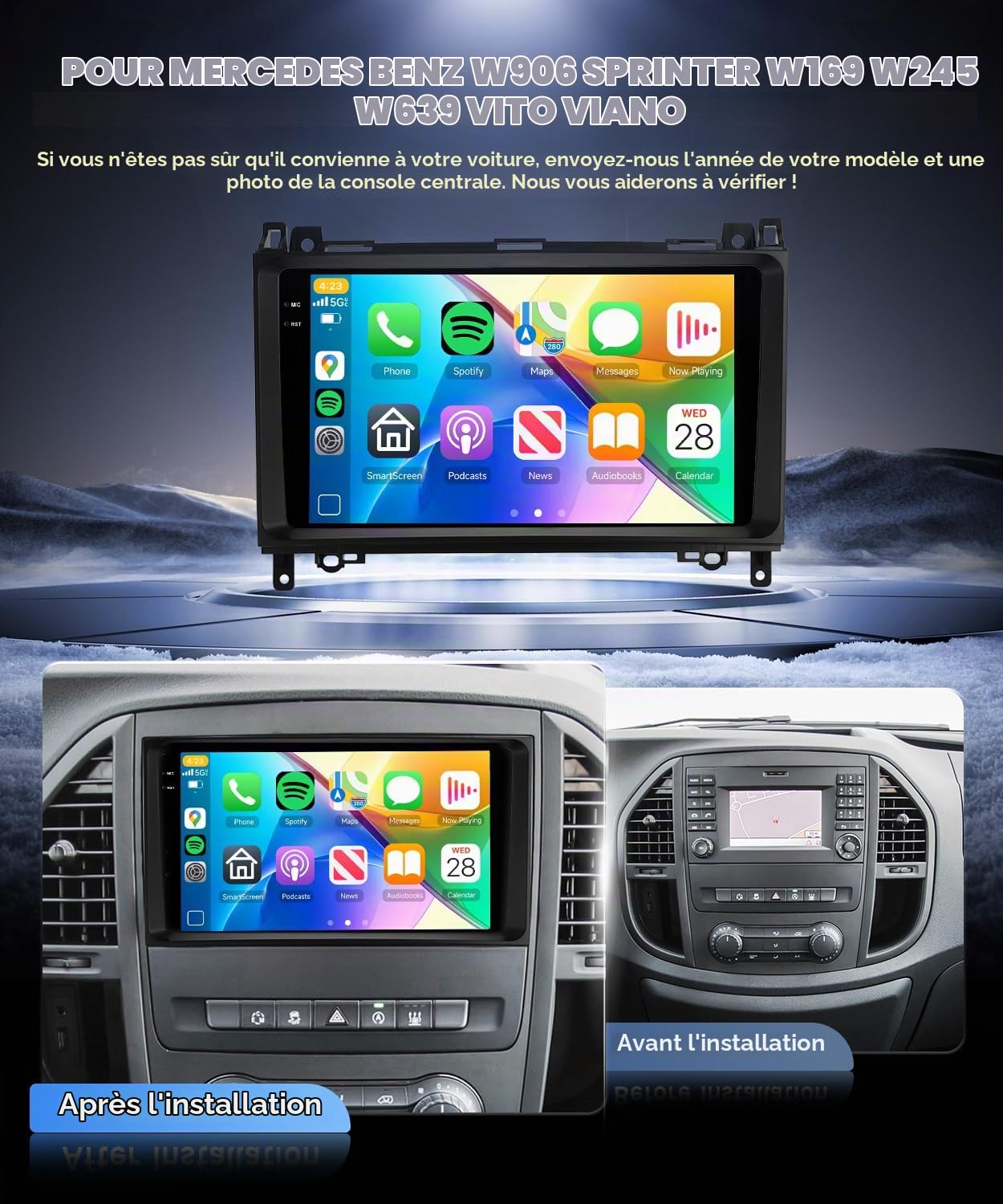 vechtel-sprinter-w906-autoradio-9-pouces-4-128g-carplay image 2