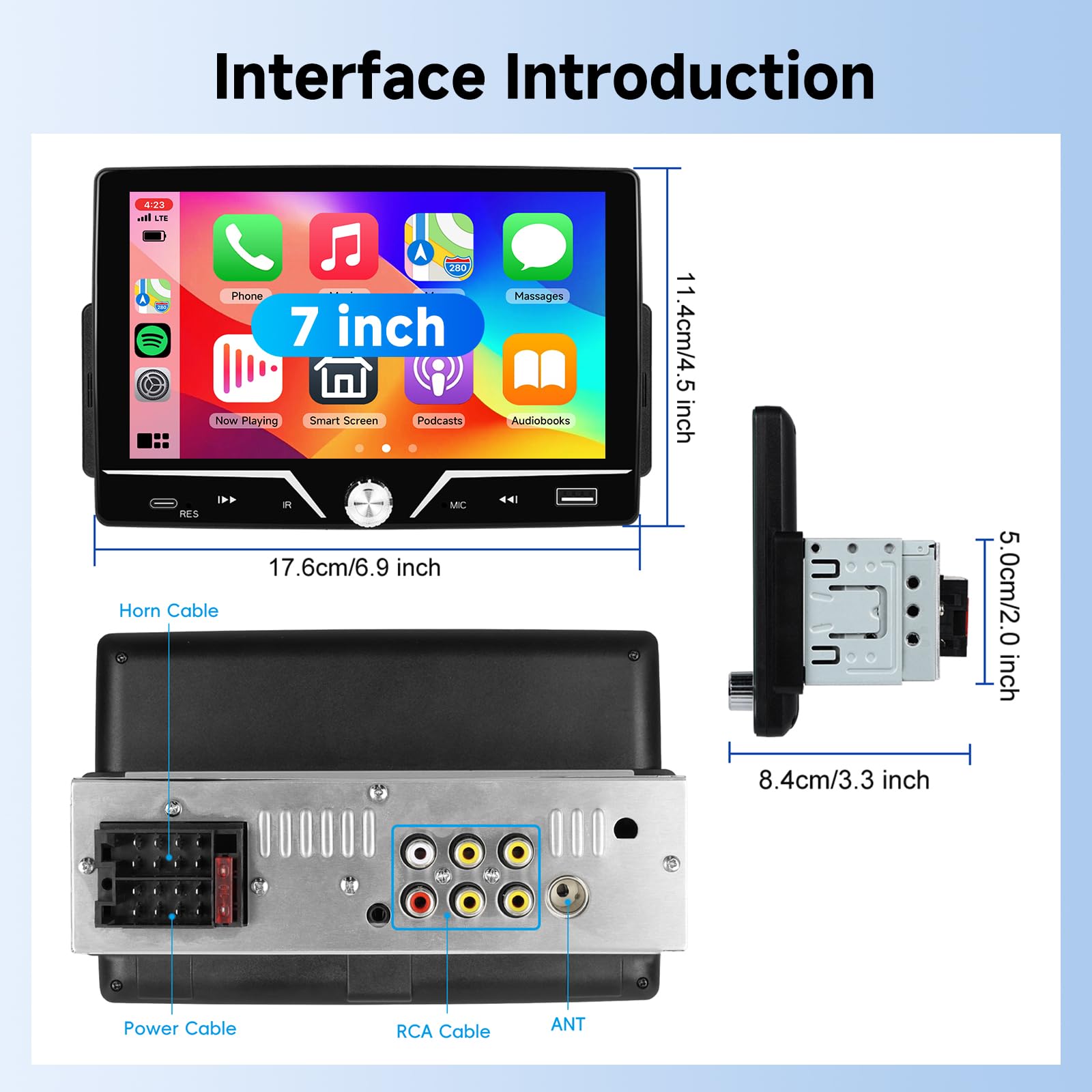 vechtel-autoradio-1-din-7-pouces-carplay-filaire-cam-ra image 7