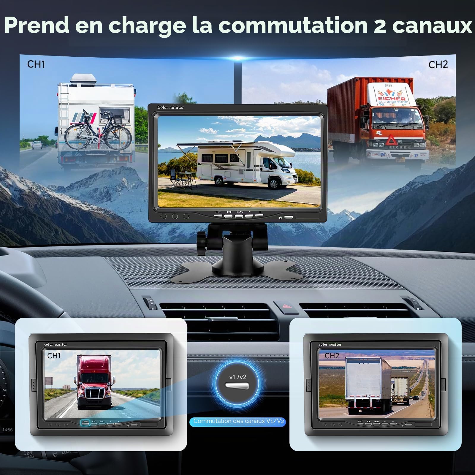podofo-car-reversing-aid-kit-cam-ra-recul-filaire-7-pouces-camion image 5