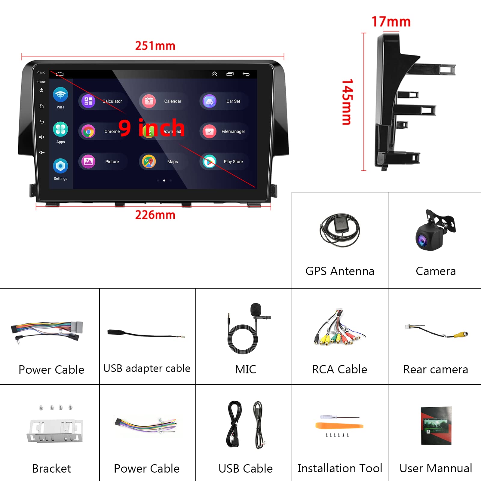 podofo-android-autoradio-gps-civic-2016-9-2-32g-carplay image 7