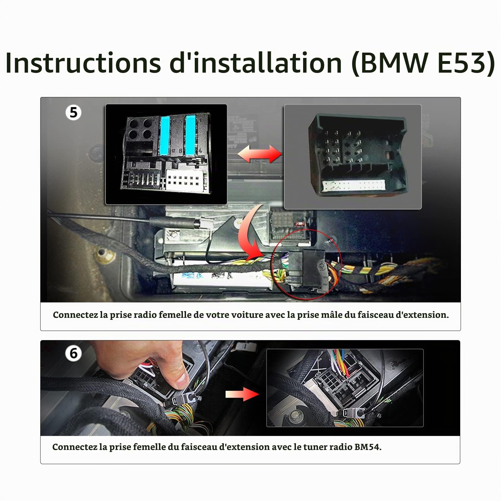 eonon-a0590-faisceau-extension-autoradio-5-5-m-bmw-e46-e39 image 5