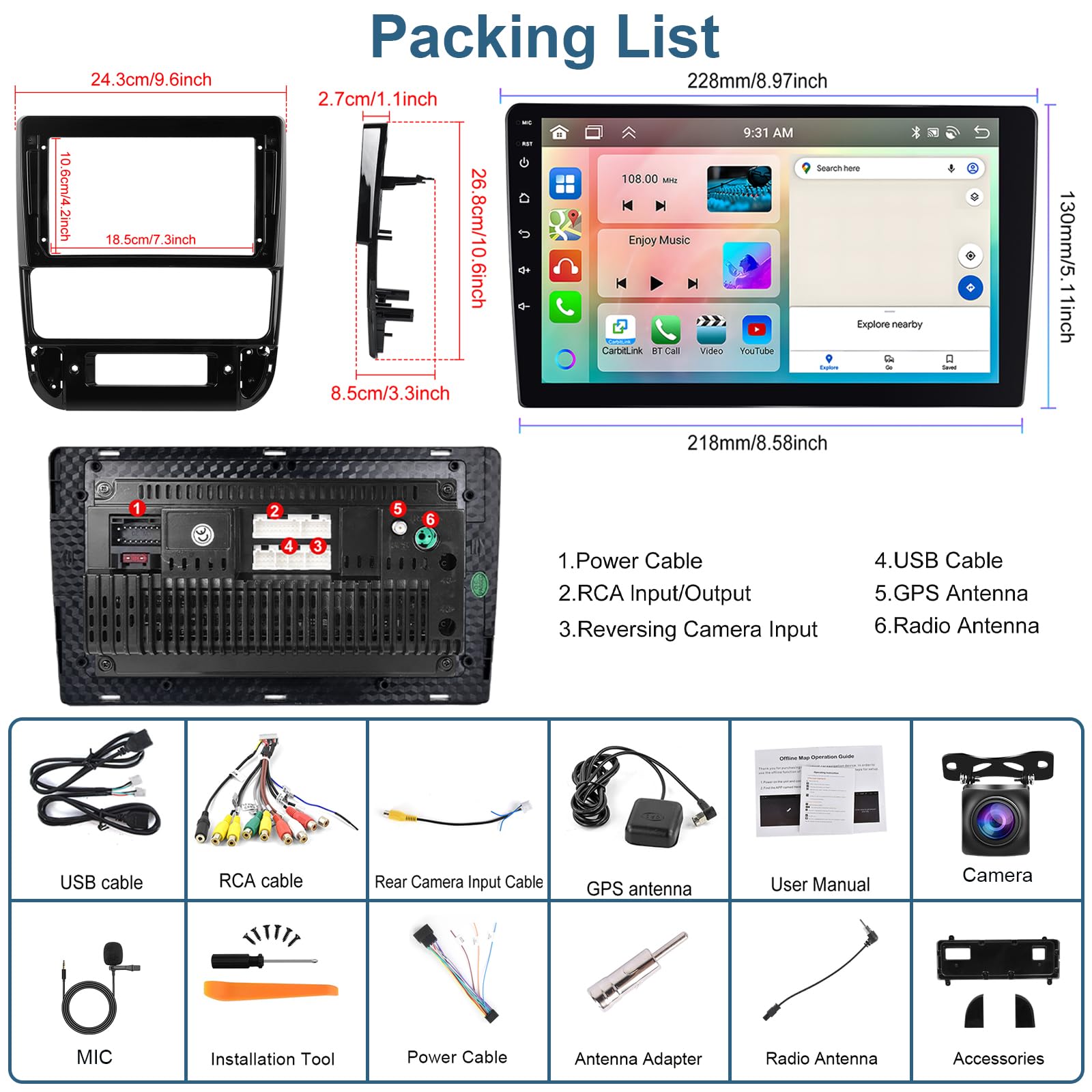 podofo-android-car-radio-406-autoradio-9-pouces-2-64g-ips image 7