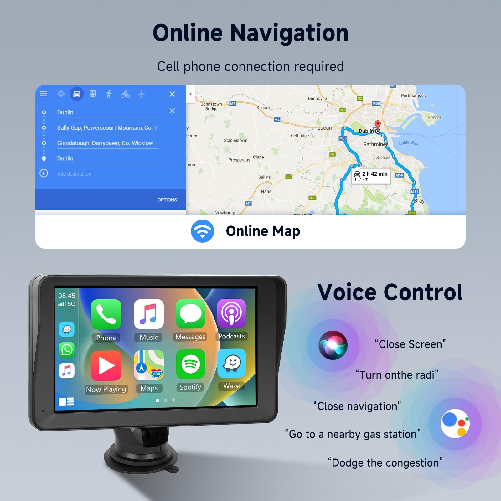 podofo-portable-carplay-screen-7p-cran-carplay-bluetooth-fm image 4