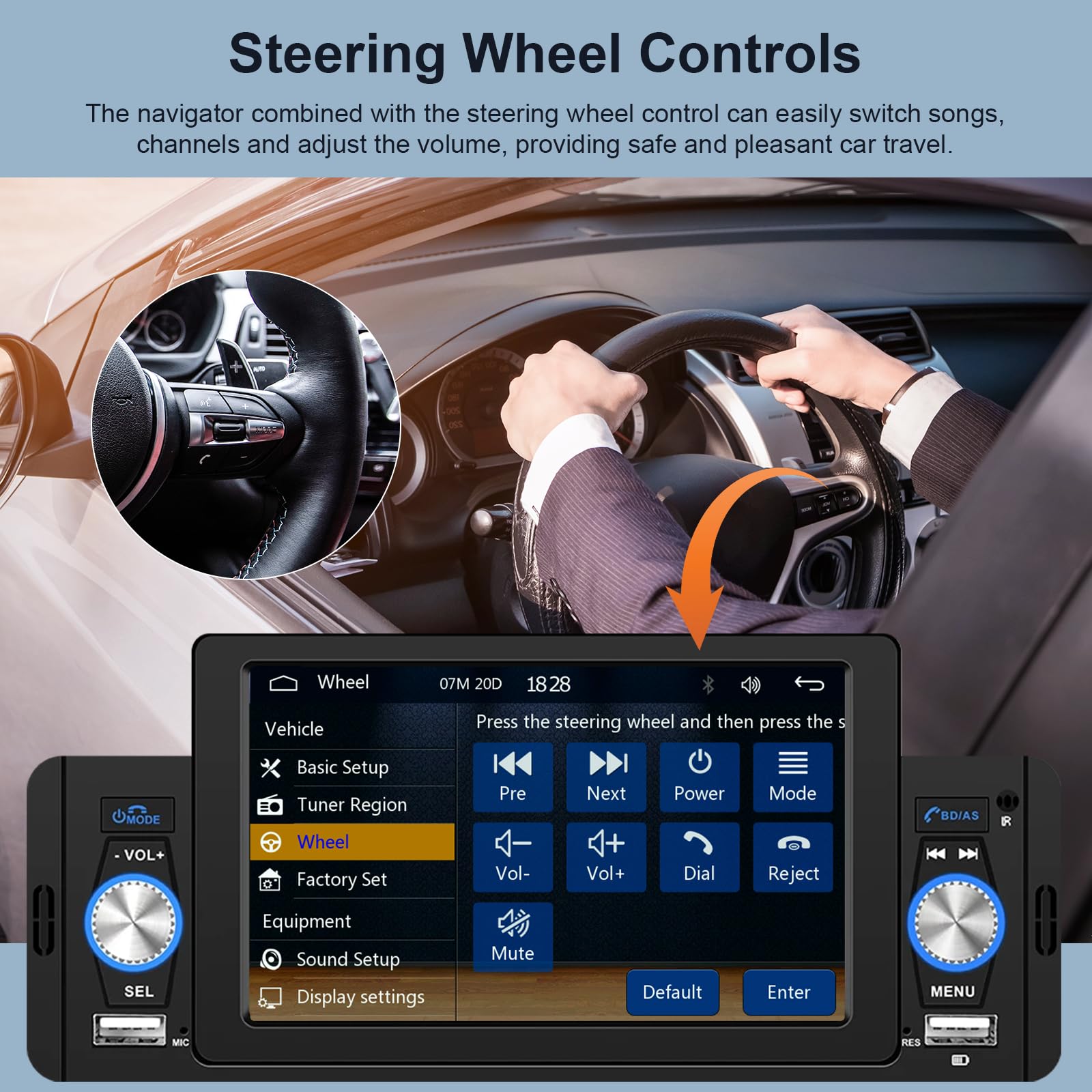 podofo-android-car-radio-autoradio-1-din-5-carplay image 5