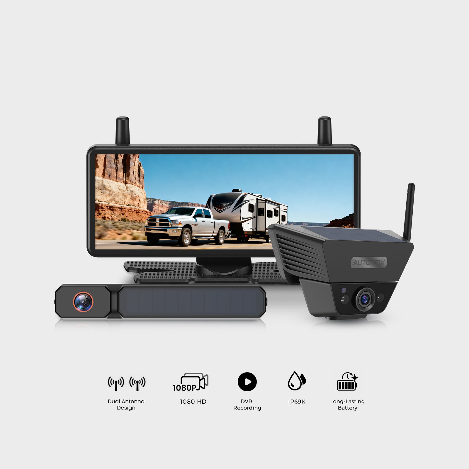auto-vox-solar5c-cam-ra-de-recul-double-sans-fil-magn-tique image 1