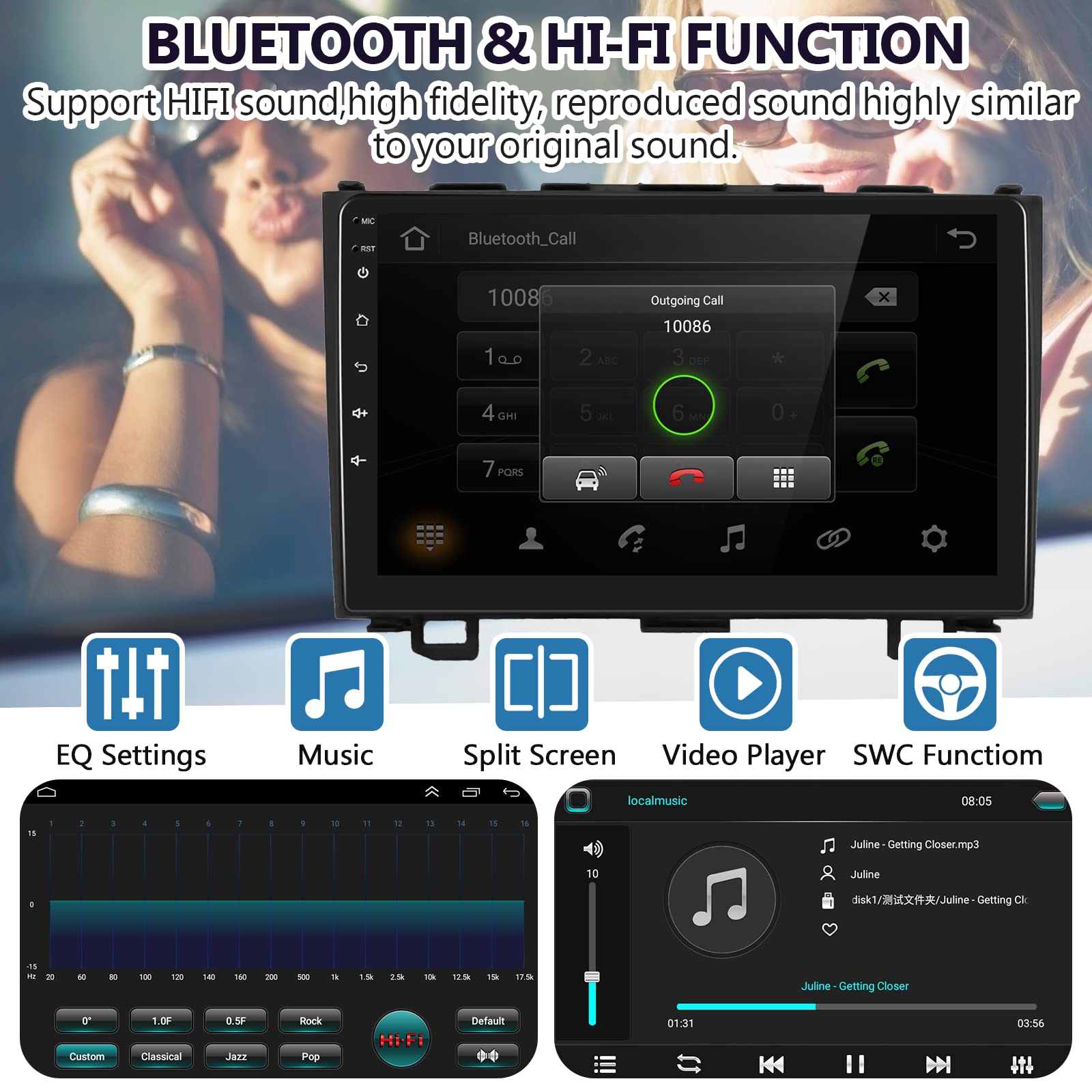 podofo-android-car-radio-cr-v-autoradio-9-pouces-carplay image 4