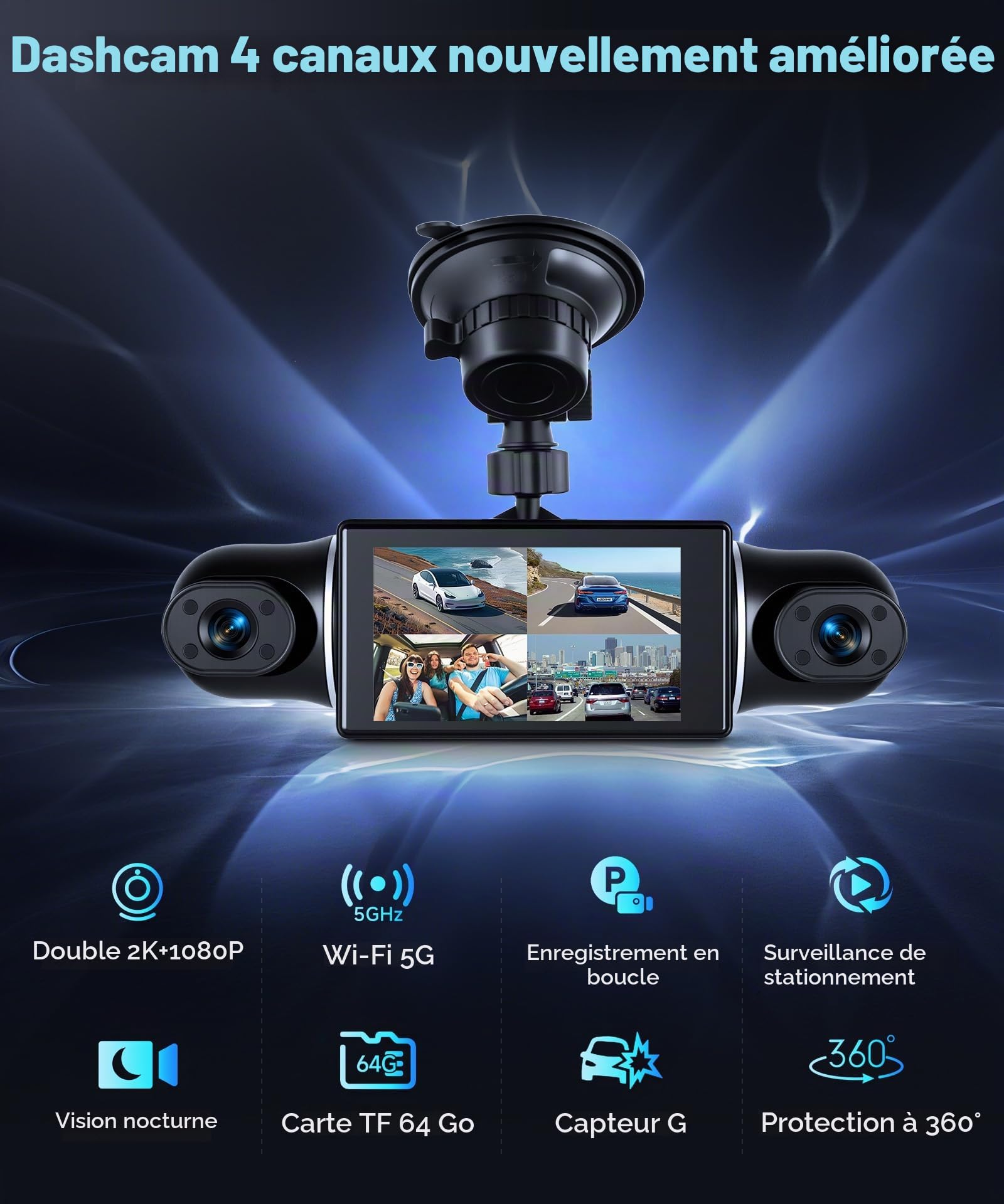 vechtel-dashcam-2k-wifi-cran-3-pouces-64go-inclus image 2