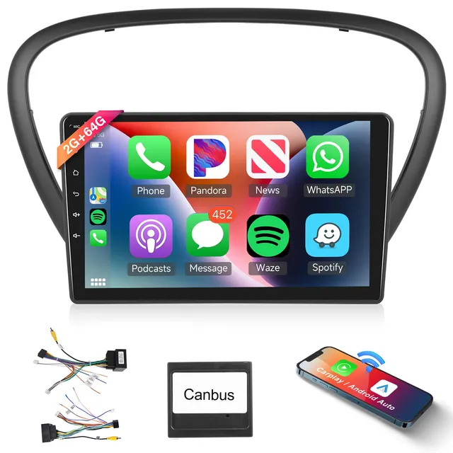 podofo-android-car-radio-607-autoradio-9-pouces-2-64g-carplay image 1