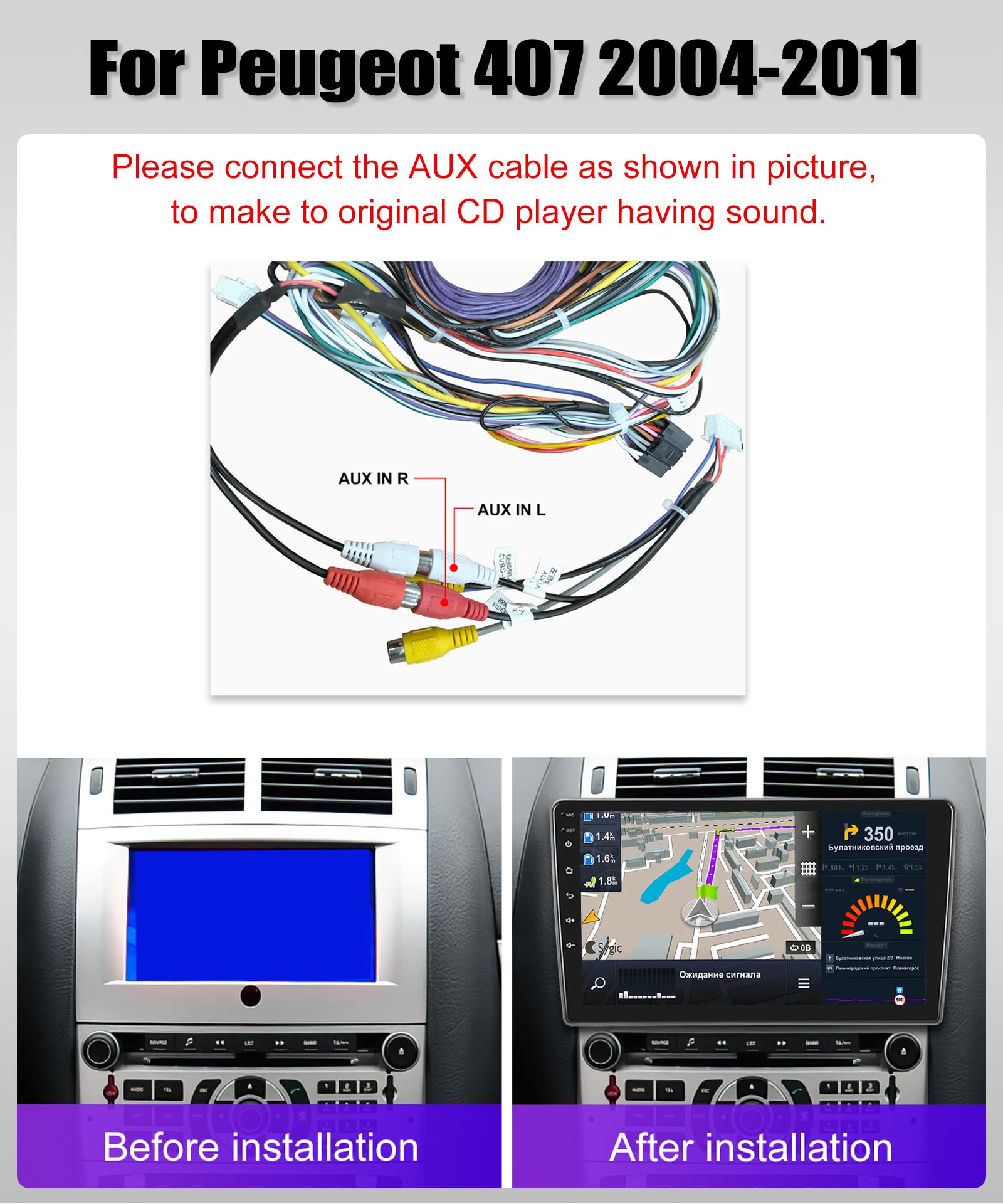 podofo-android-car-radio-autoradio-9-pouces-peugeot-407-canbus image 2