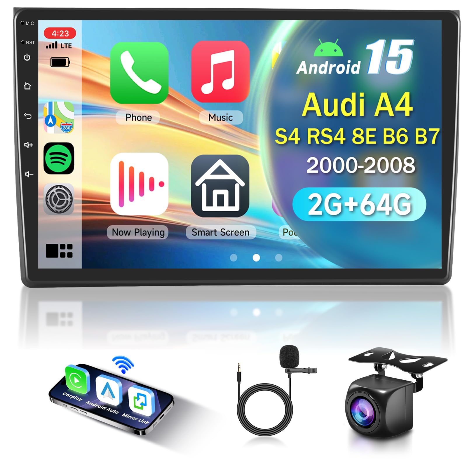 vechtel-a4-2002-2008-9-autoradio-android-2-64-go-carplay image 1