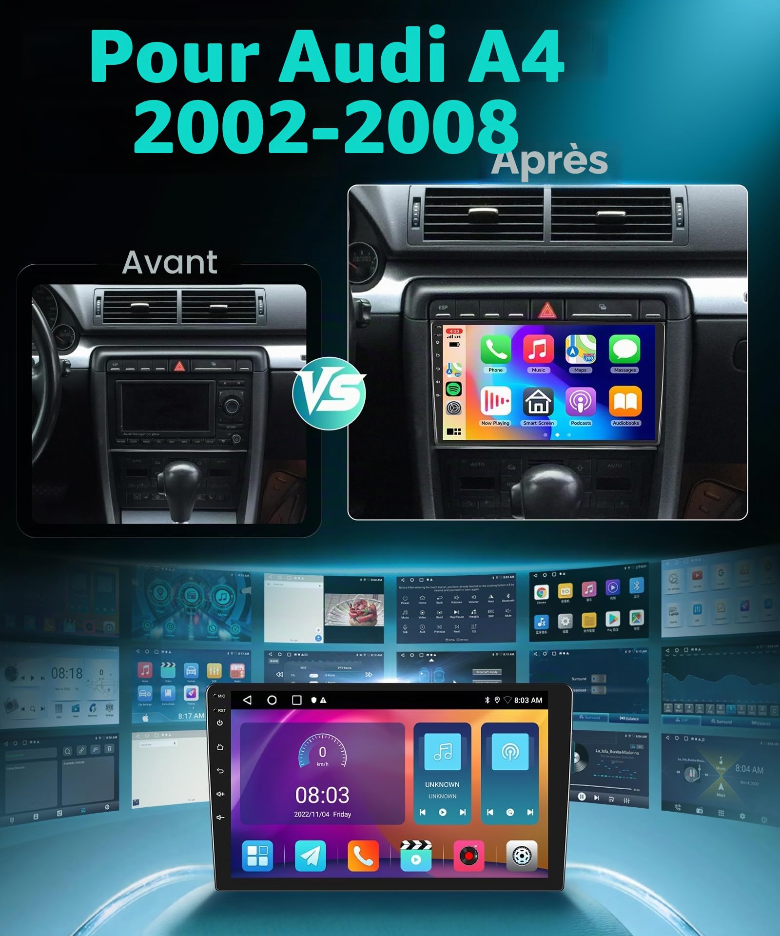 vechtel-a4-2002-2008-9-autoradio-android-2-64-go-carplay image 2
