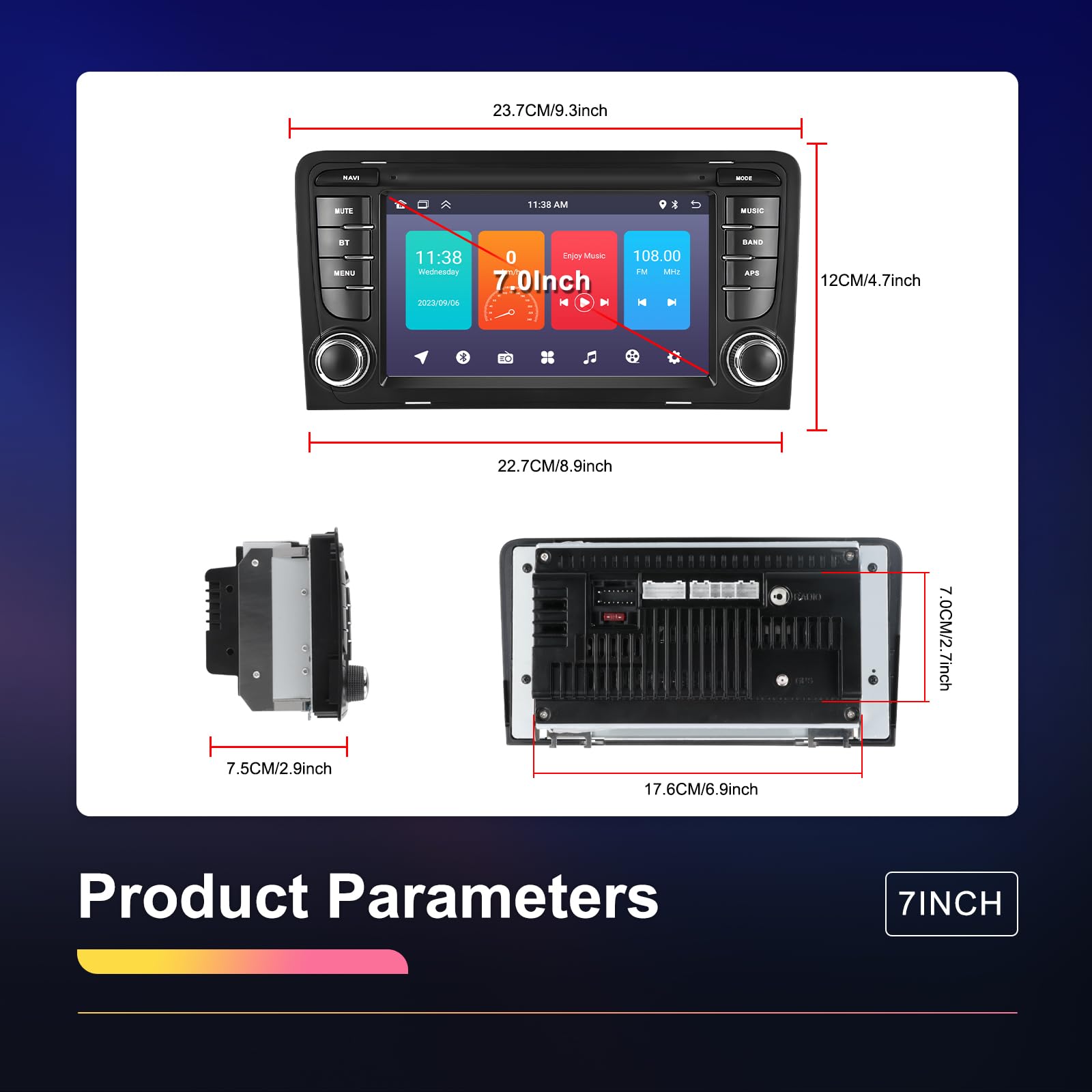 podofo-android-car-radio-7-audi-a3-autoradio-android-13-cam-ra image 6