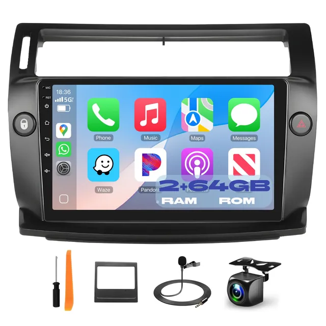 podofo-android-car-radio-autoradio-citro-n-c4-9-pouces-2go-64go-carplay image 1