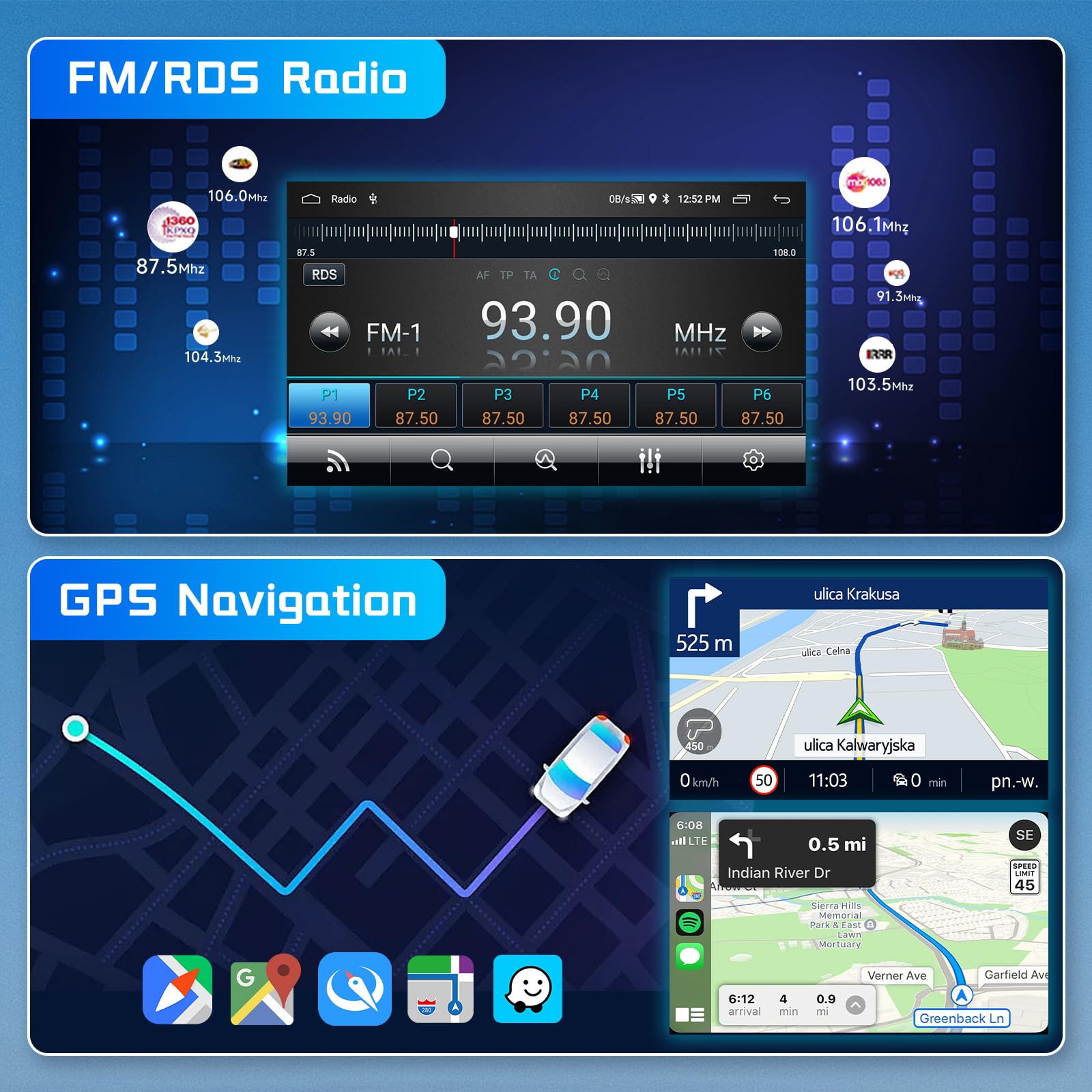 podofo-android-car-radio-autoradio-7-vw-golf-passat-2-64g-cam image 6