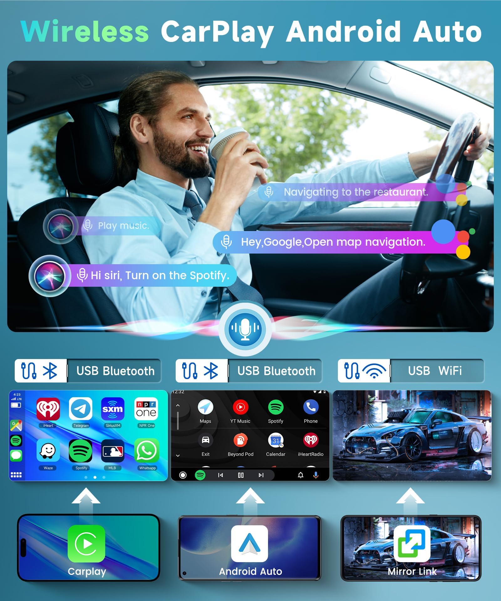 podofo-android-car-radio-10-1-autoradio-2-din-carplay-2-64-go image 2