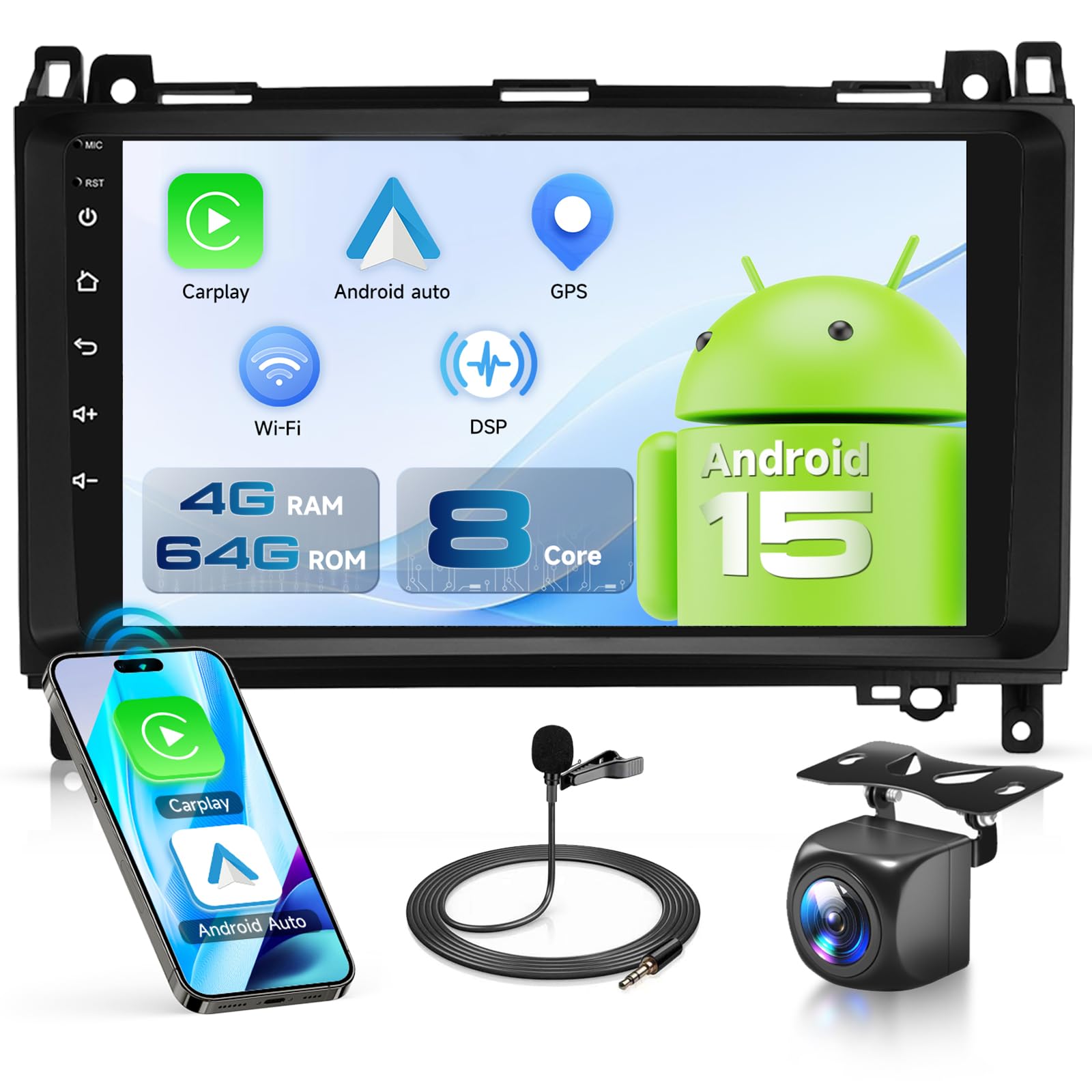 vechtel-autoradio-mercedes-sprinter-w906-9-android-15-4-64g image 1