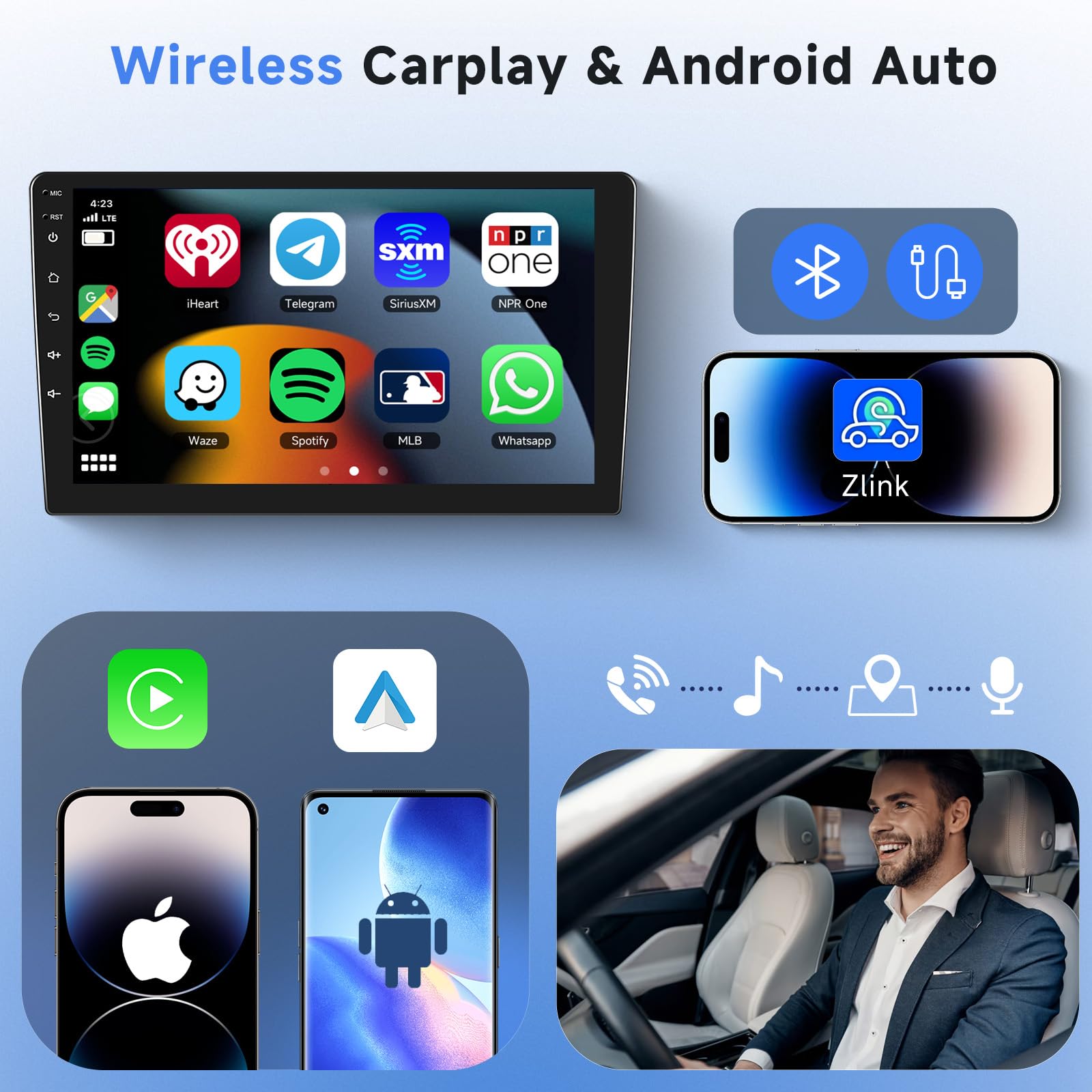 podofo-android-car-radio-autoradio-2-din-9-pouces-2-64g-carplay-cam-ra image 2