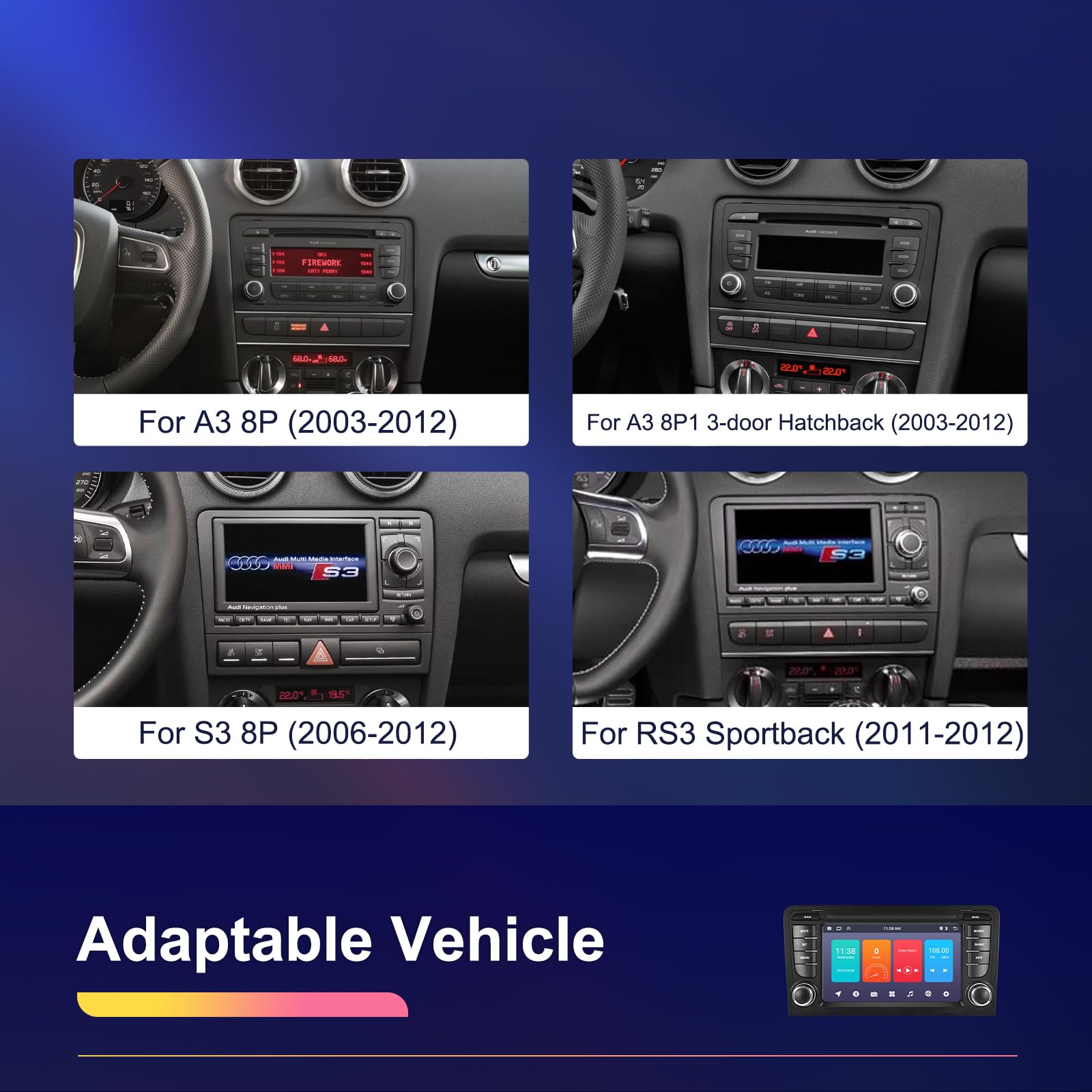 podofo-android-car-radio-7-audi-a3-autoradio-android-13-cam-ra image 8