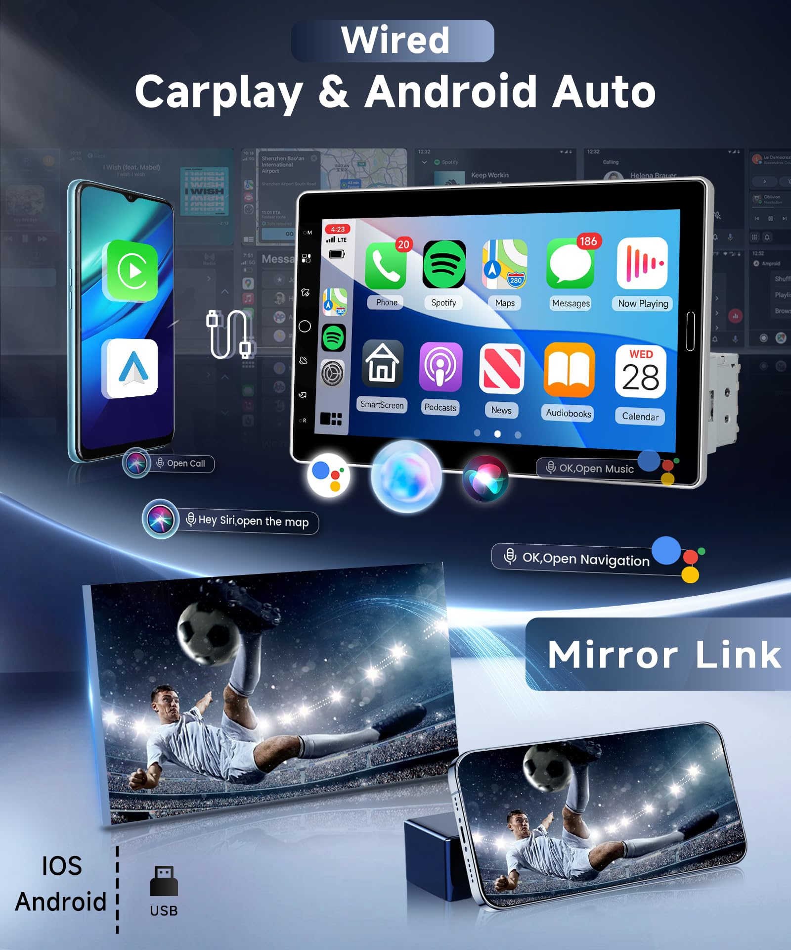 vechtel-autoradio-1-din-10-1-pouces-carplay-filaire-cam-ra image 2