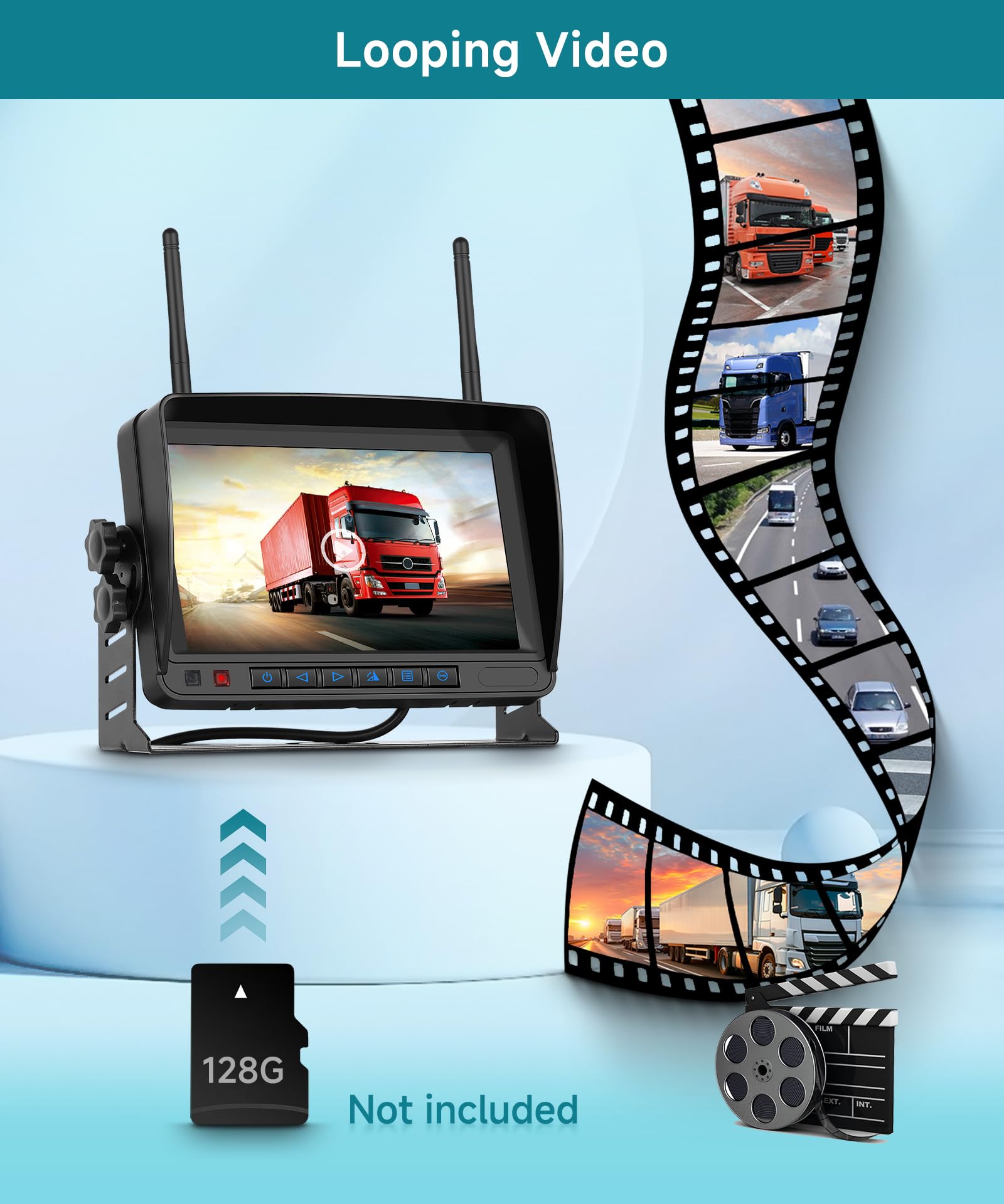 podofo-kit-cam-ra-de-recul-sans-fil-7-pouces-2-cam-ras-ip69 image 5