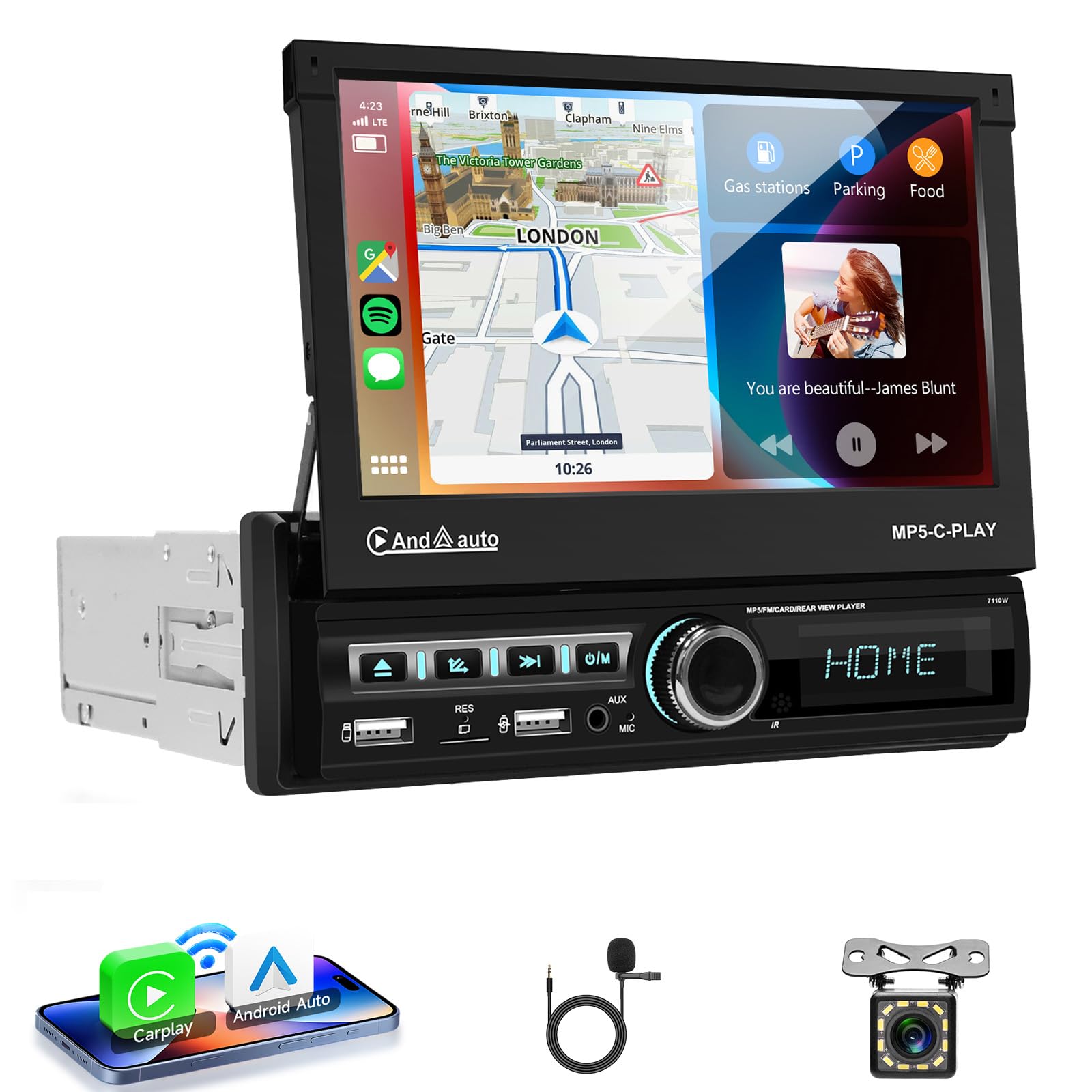 vechtel-autoradio-1-din-cran-7-pouces-carplay-sans-fil image 1
