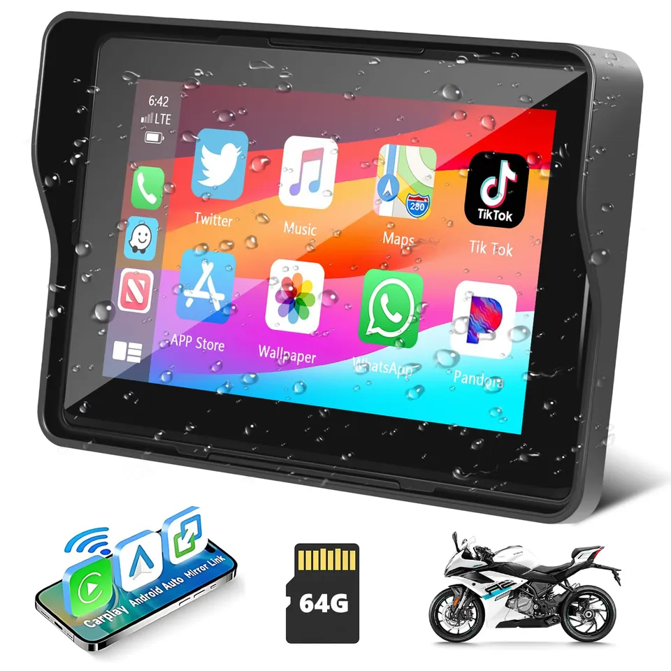 podofo-motorcycle-carplay-screen-moto-cran-5-pouces-ip67 image 1