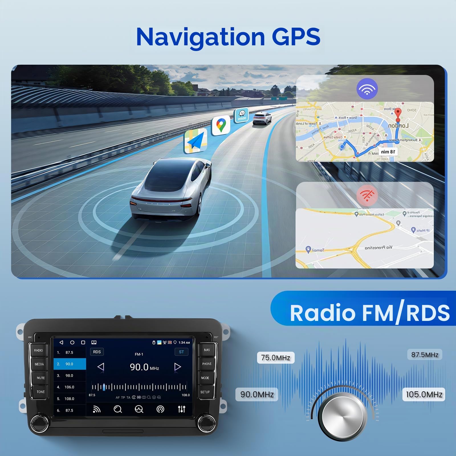 podofo-android-car-radio-autoradio-vw-7-4-64g-carplay image 6