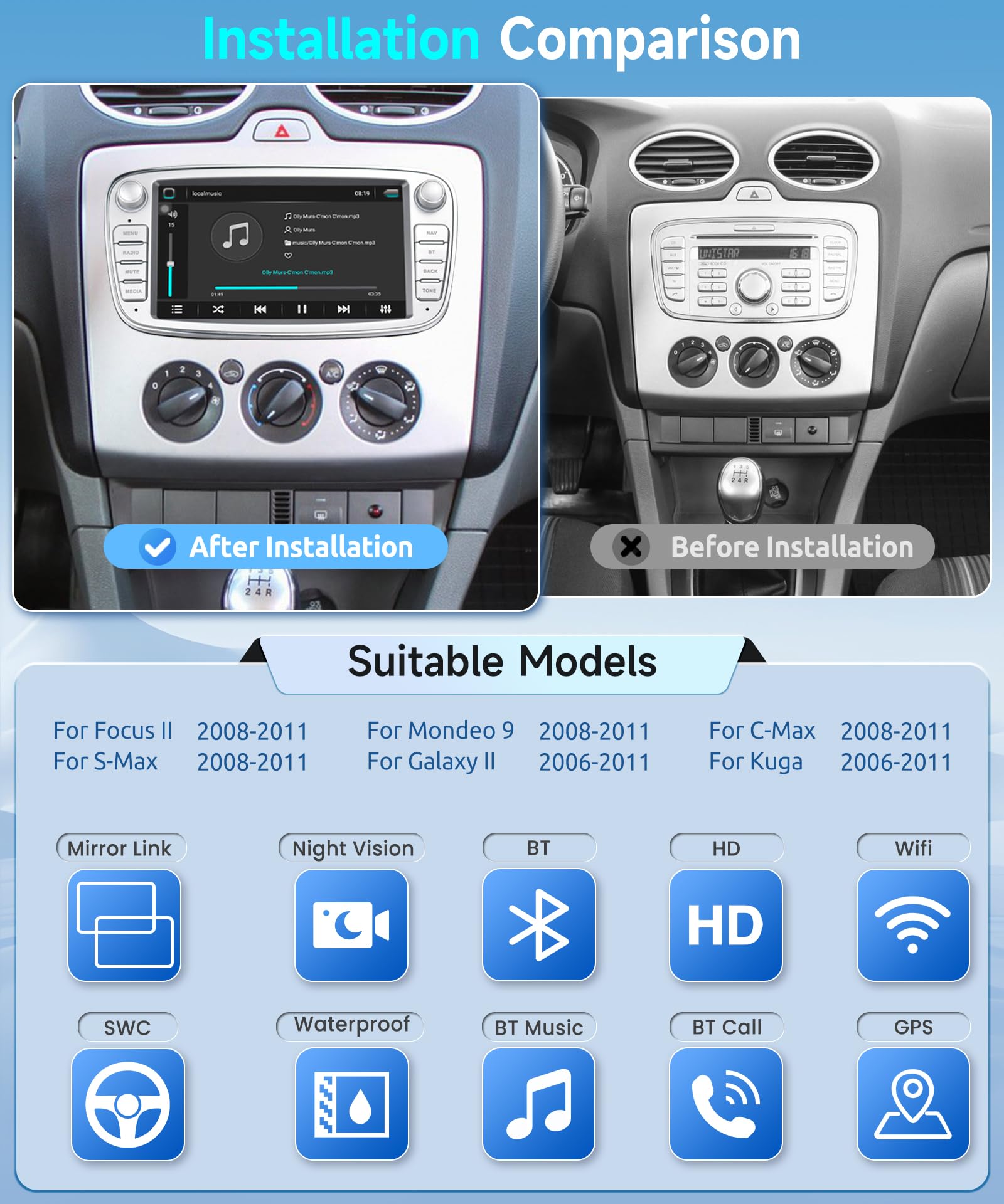 podofo-focus-7-autoradio-android-1-32-go-argent-mirror-link image 2