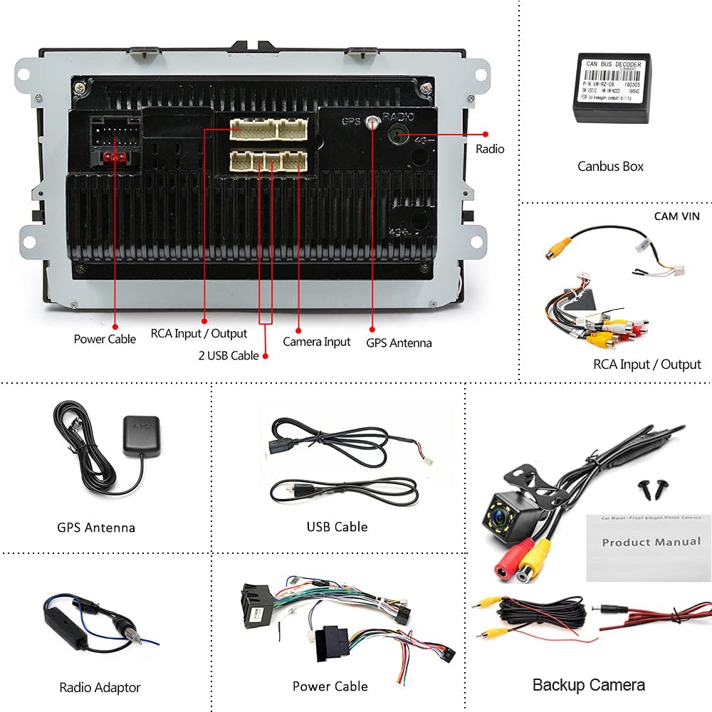 podofo-android-car-radio-autoradio-gps-vw-9-pouces-bluetooth image 6
