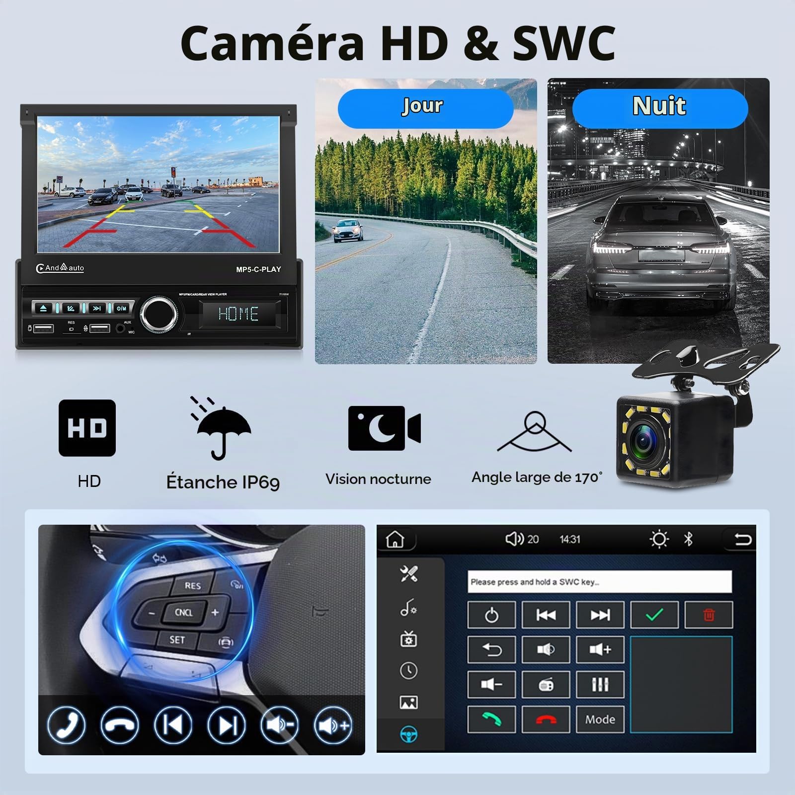 vechtel-autoradio-1-din-cran-7-pouces-carplay-sans-fil image 4