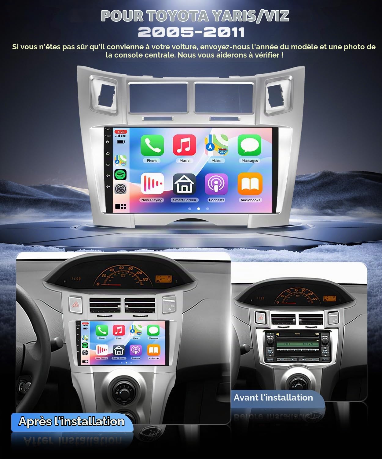vechtel-autoradio-sp-cifique-v-hicule-yaris-autoradio-4g-64g-carplay image 2