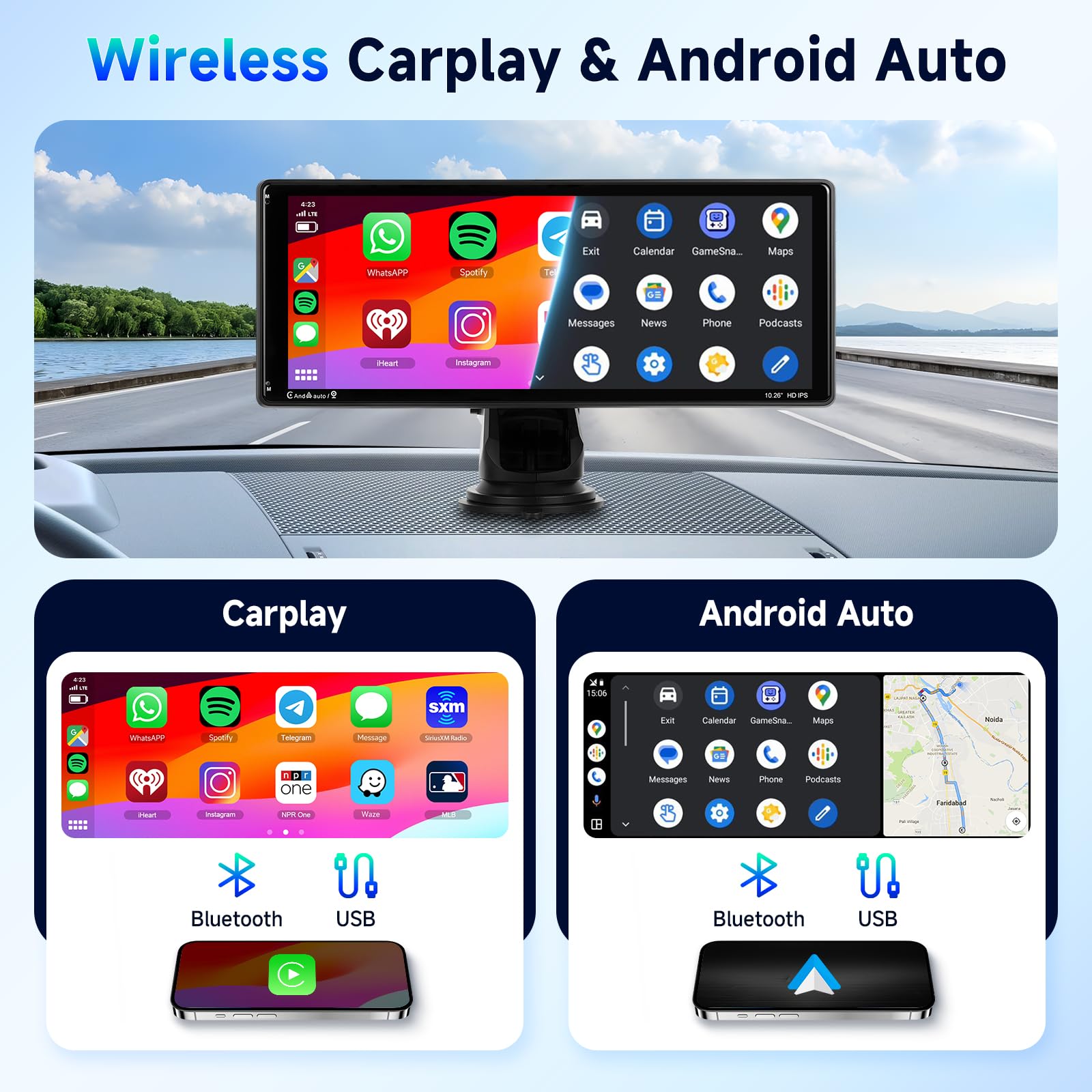 podofo-cran-carplay-portable-10-26-pouces-bluetooth-gps-tnt image 2