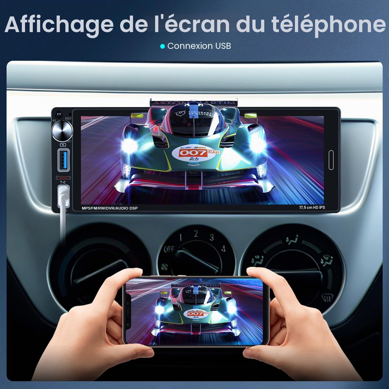 vechtel-autoradio-1-din-6-9-tactile-carplay-sans-fil-cam-ra image 3