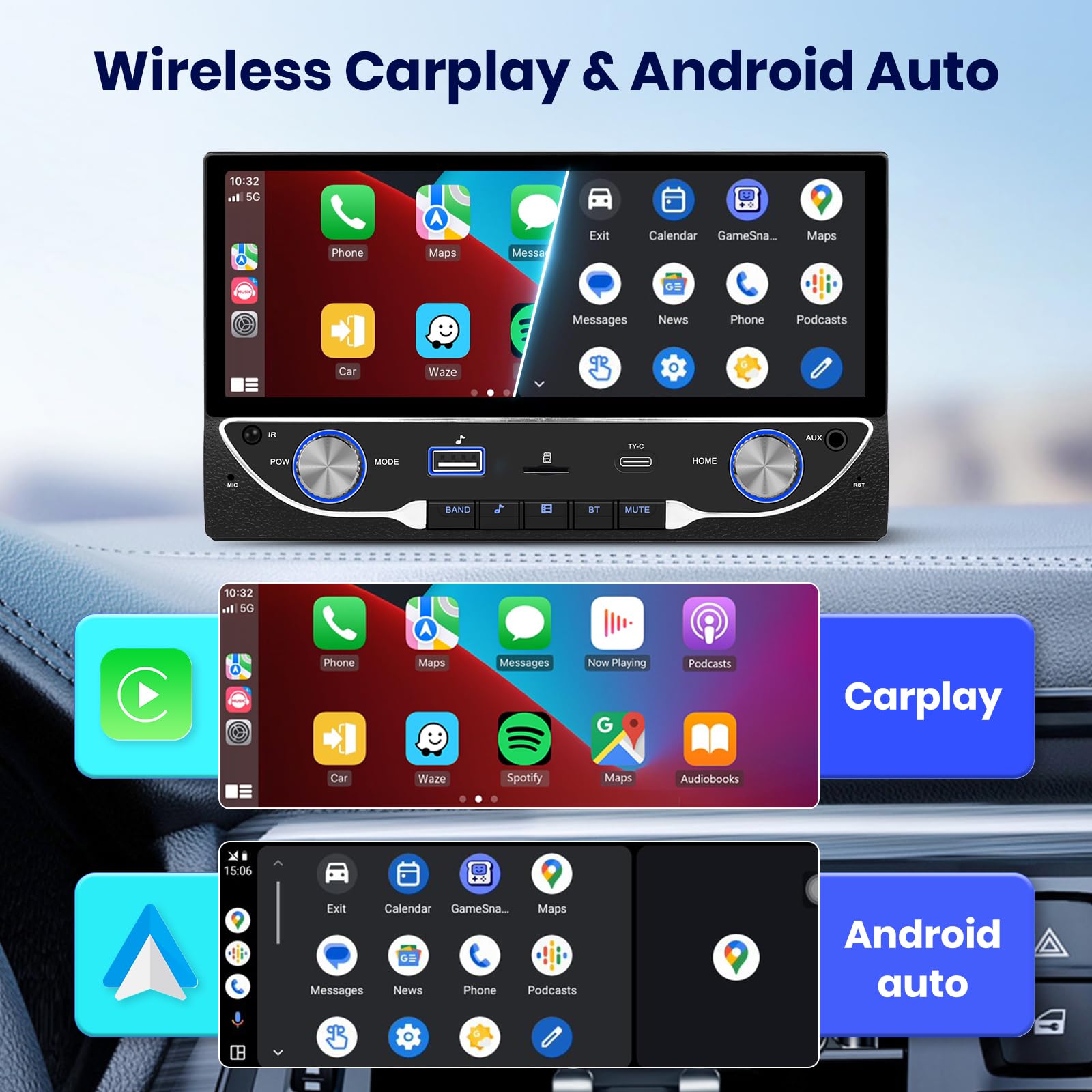podofo-autoradio-2-din-6-86-pouces-carplay-sans-fil-bluetooth-fm-usb image 2