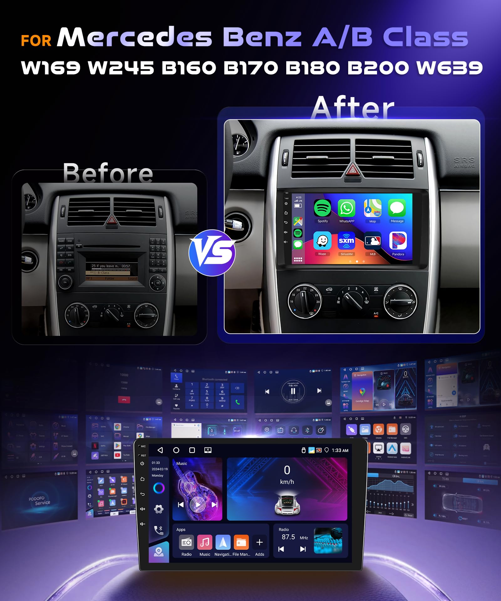 vechtel-autoradio-mercedes-classe-a-b-9-pouces-4g-64g-dsp image 2